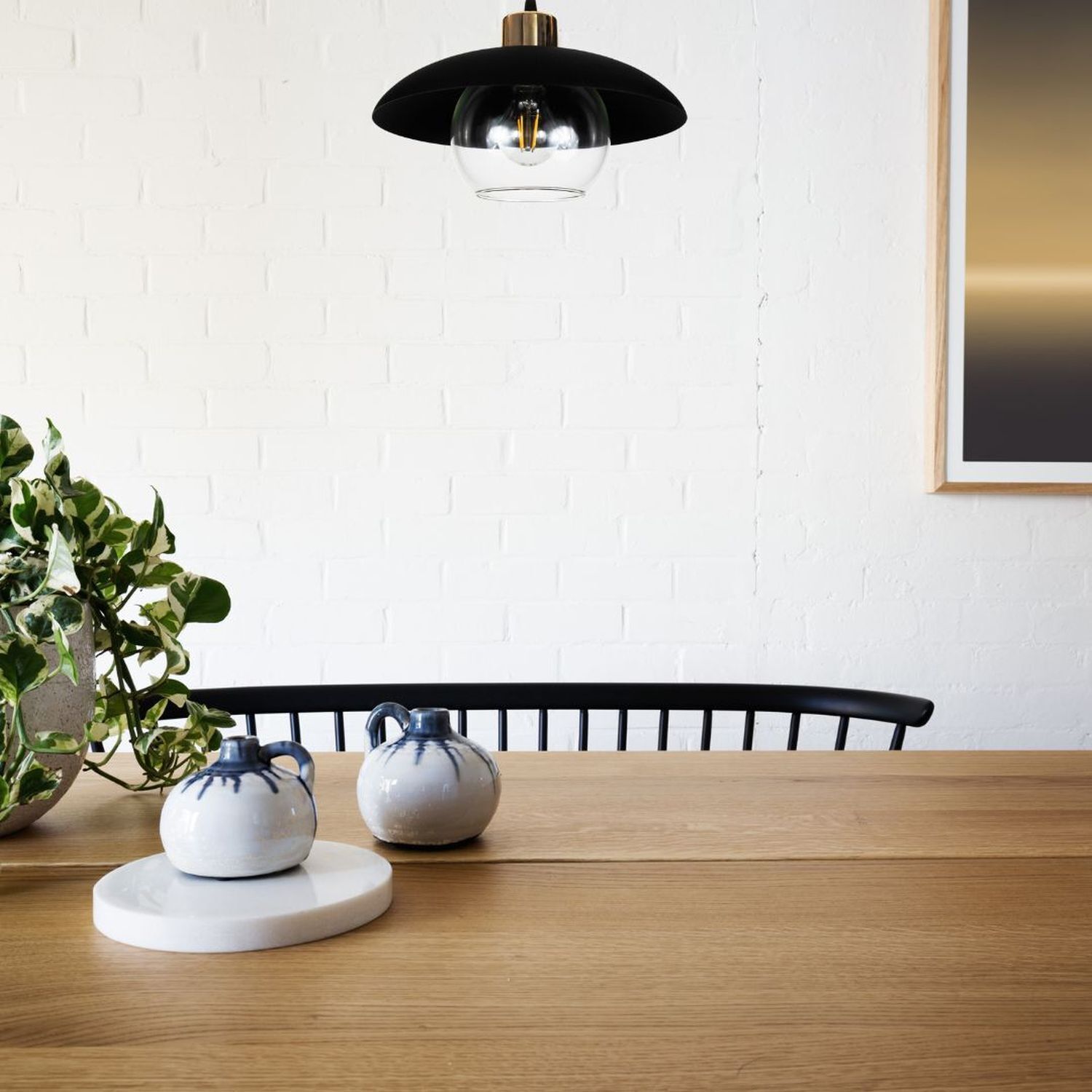 Hängelampe Glas Klar Metall Schwarz Ø30 cm blendarm lusterespendel, pendellampe, schwarz, glaskugel, tischdeko