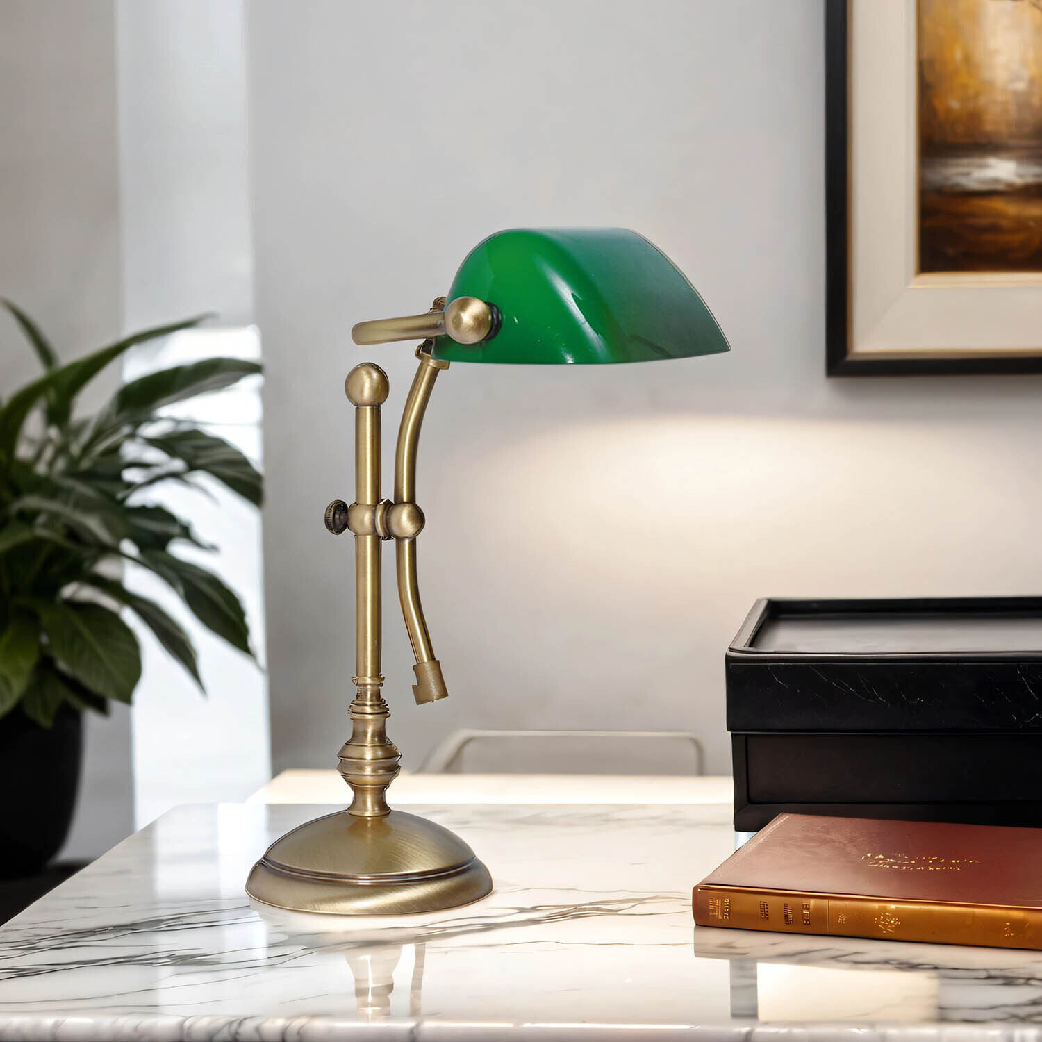 Lampe de table en bronze clair en laiton véritable Lampe