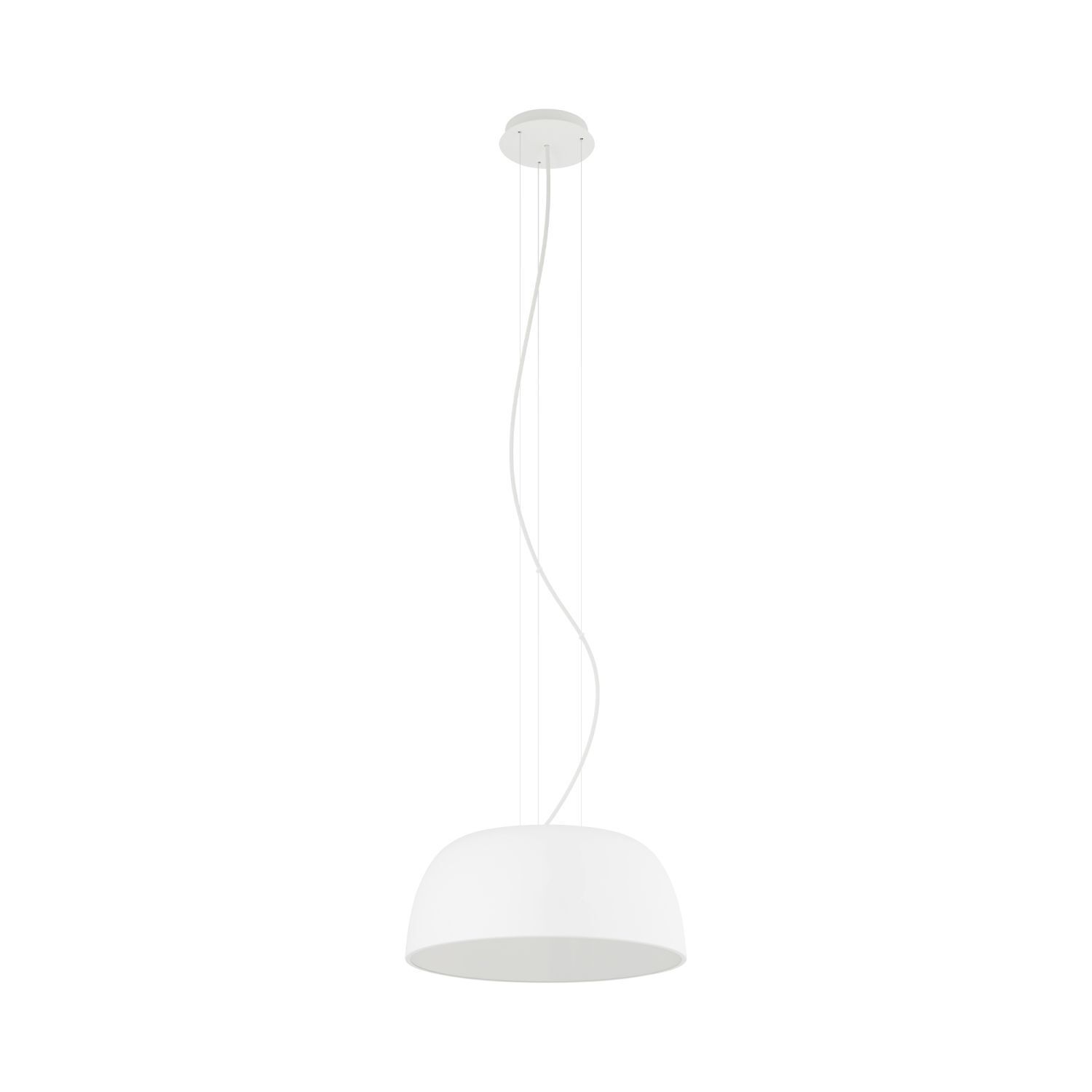 Pendelleuchte Weiß Metall Ø38 cm rund E27 blendarm Hängelampe, Deckenlampe, weiß, Kugelform, Pendellampe