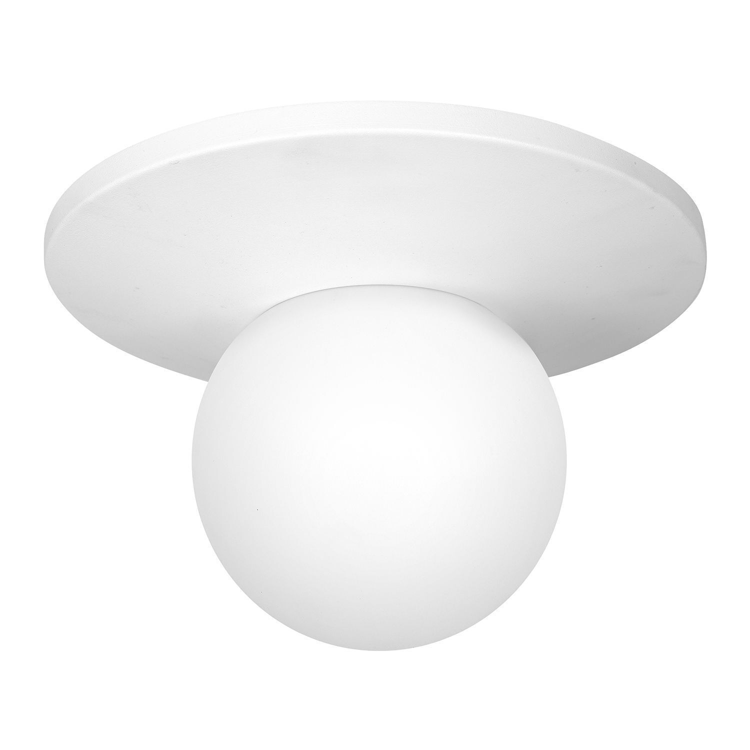 Plafonnier verre métal blanc Ø29 cm E14 faible éblouissement