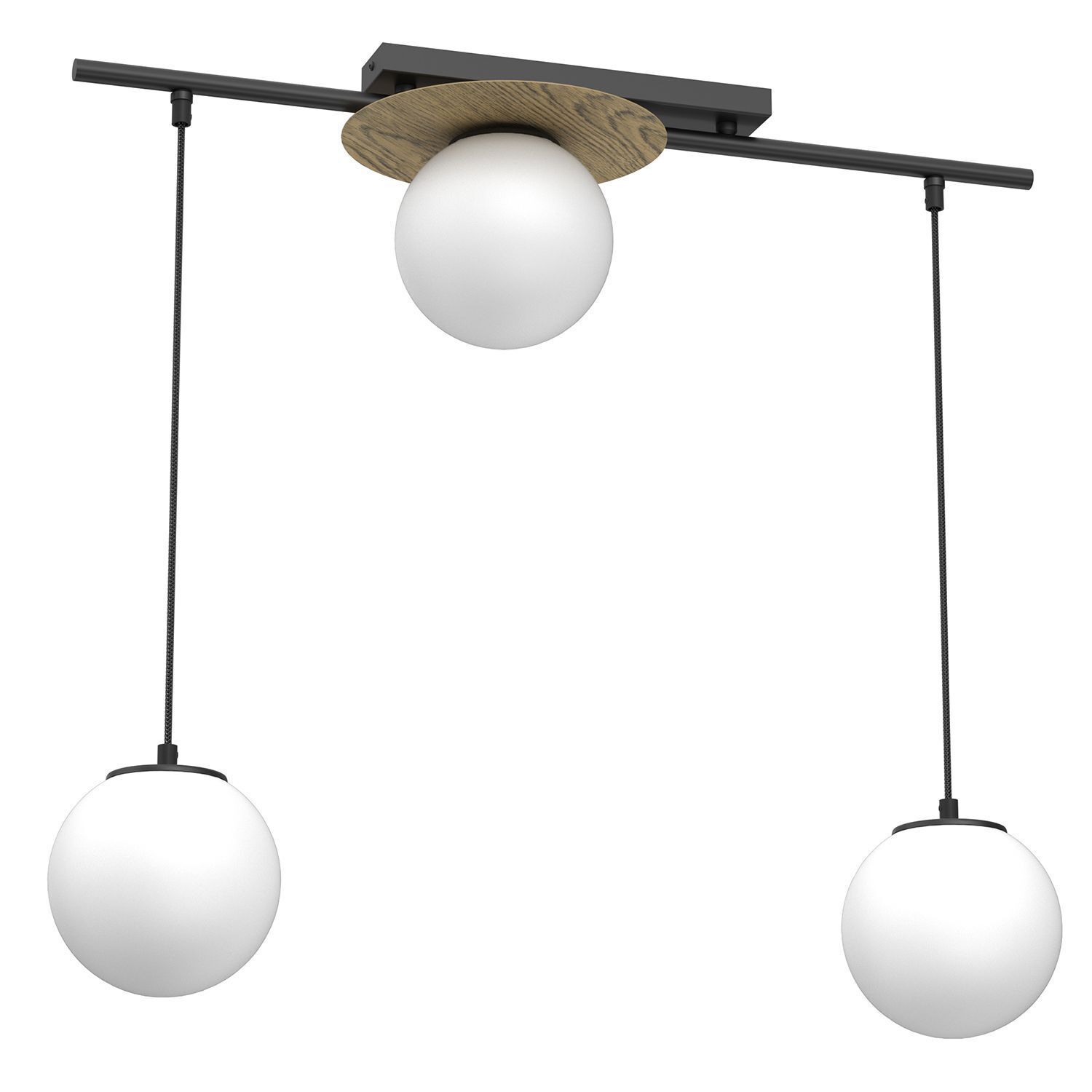 Lampe à suspendre verre métal L:74 cm E27 Moderne confortable