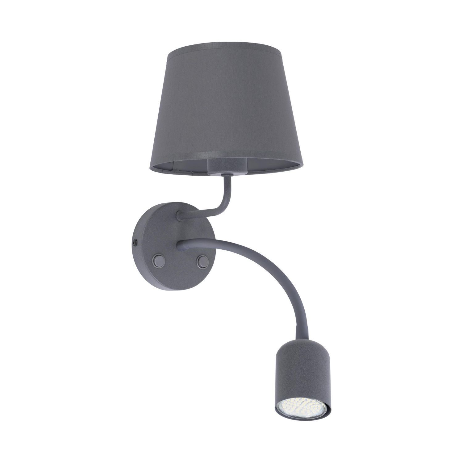 Applique grise avec lampe de lecture extra GU10 Ø16cm