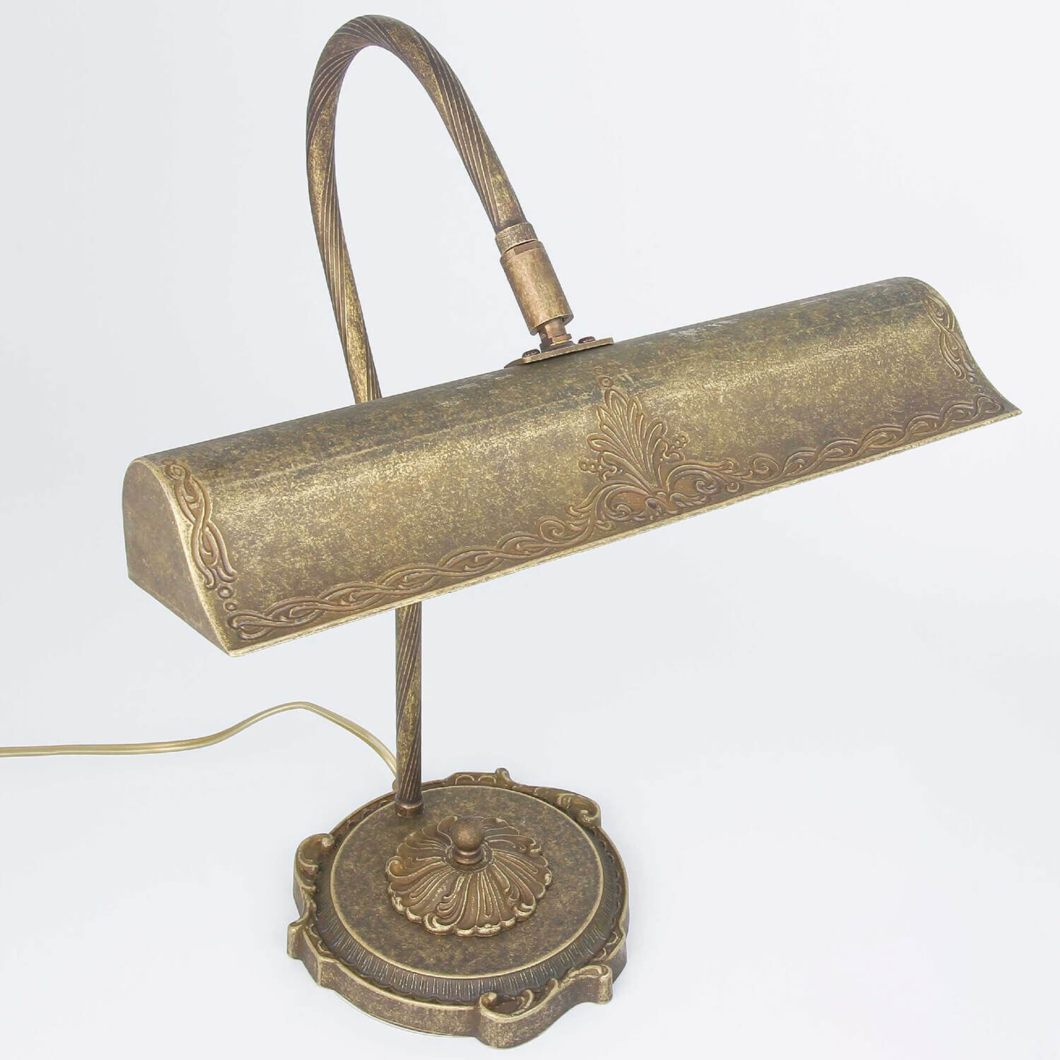 Tischlampe Bronze Hell aus Echt-Messing Premium Lampe, Bronze, Tischlampe, Lampenschirm