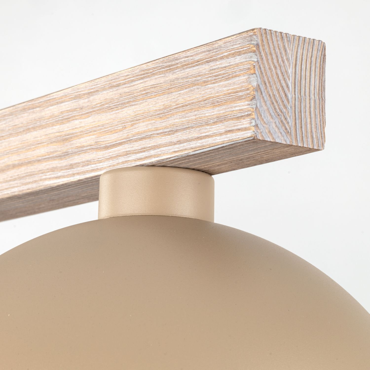 Pendelleuchte Beige Holz Metall 118 cm E27 3-flammig Halterung, Wandmontage, Holz, Beige, Lampe