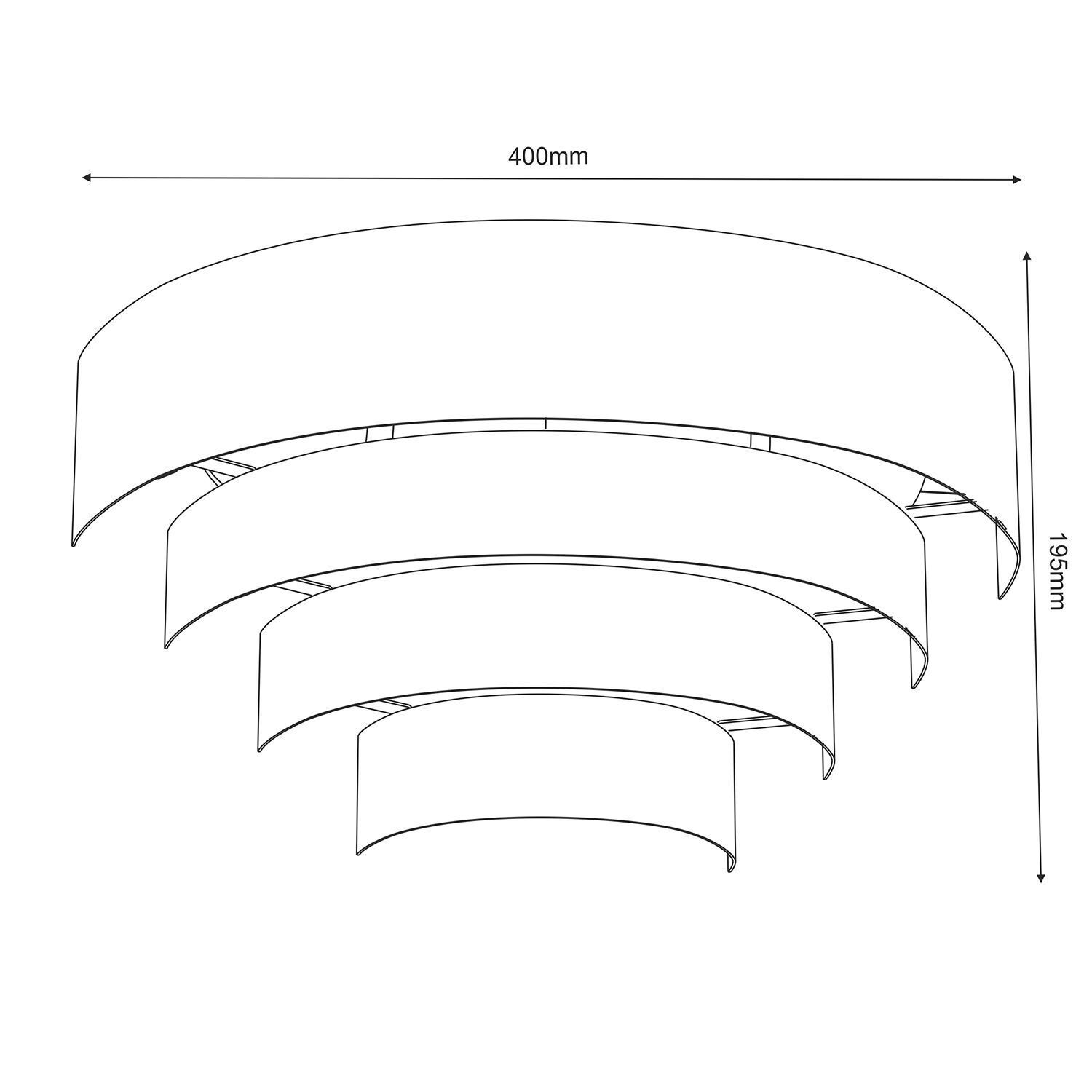 Applique en métal blanc L:40 cm E27 2-flmg indirect