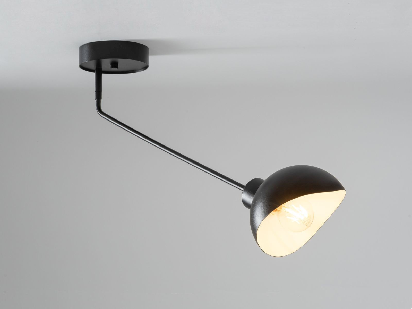 Plafonnier métallique noir blanc E27 exceptionnel