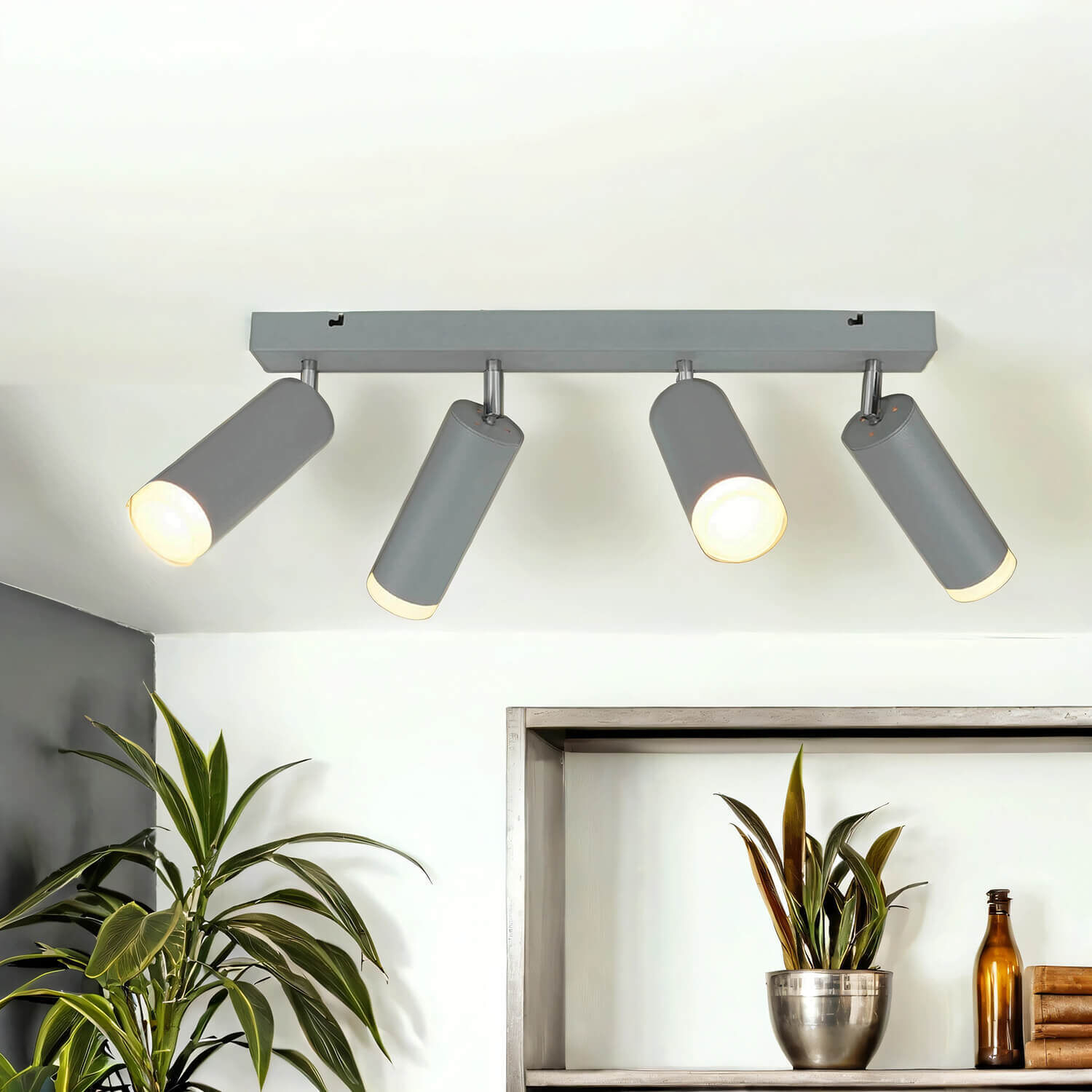 Moderne plafond spot argent long lampe en aluminium Leuchte, Deckenleuchte, Beleuchtung, Pflanze