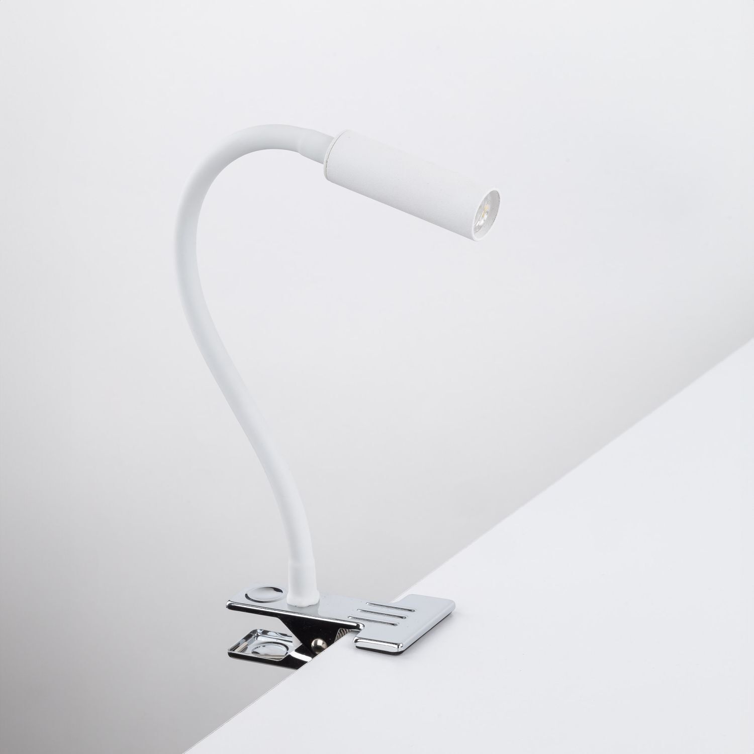 Lampe de bureau à pince Bras flexible 40 cm G9 blanc chrome