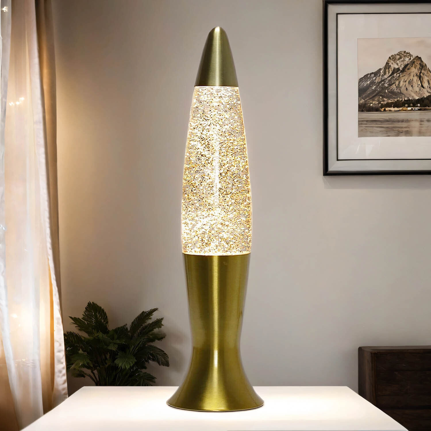 Elégante lampe à lave paillettes en 40cm G9 Retro ROXY