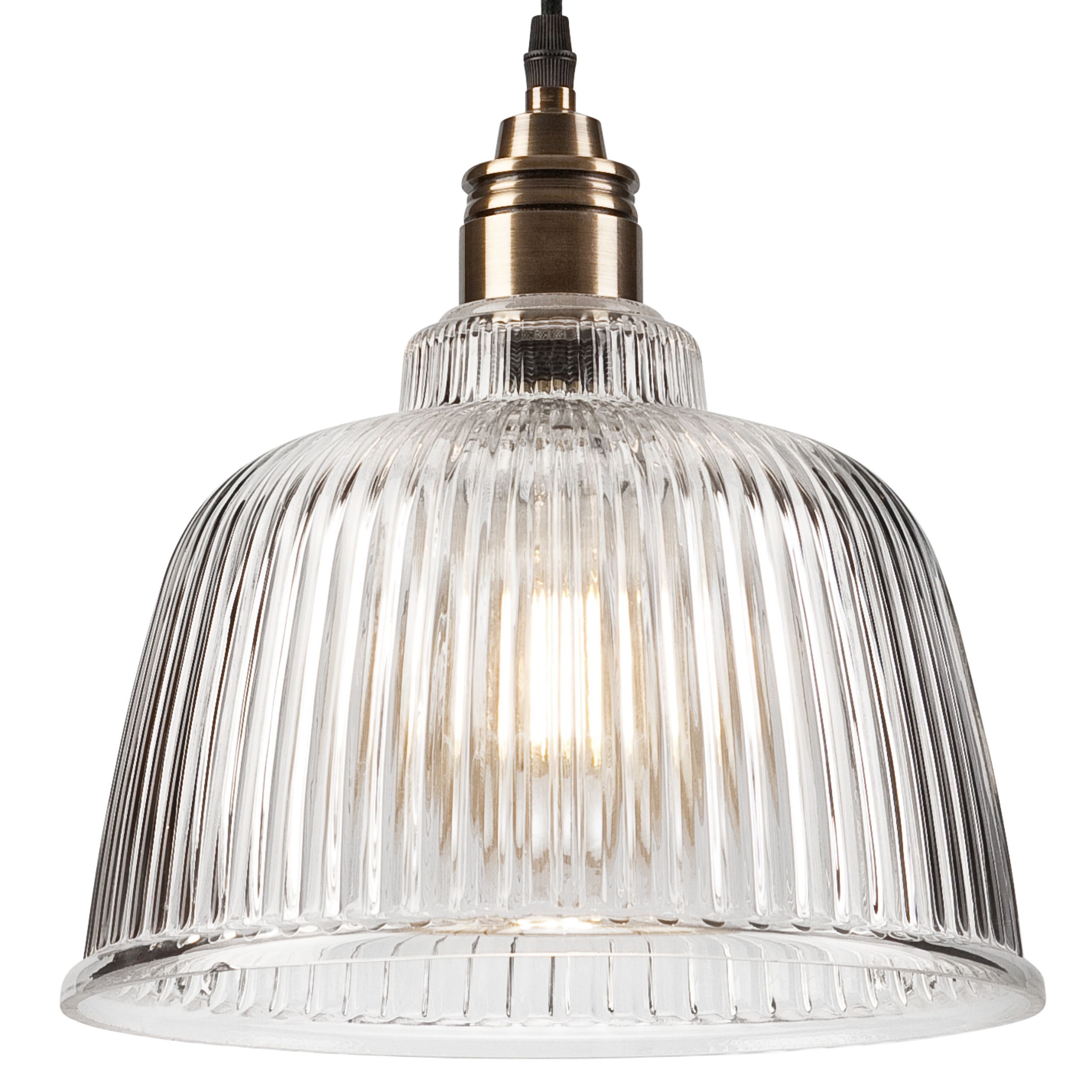 Lampe à suspendre verre métal Ø 28 cm E27 Vintage Table à manger