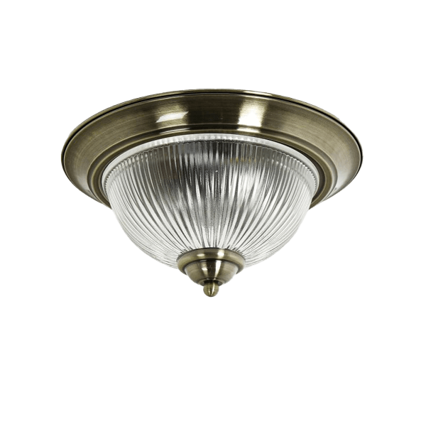 Deckenleuchte, Brass, Glasschirm, Wand- und Deckenleuchte, Rundertopf-Design