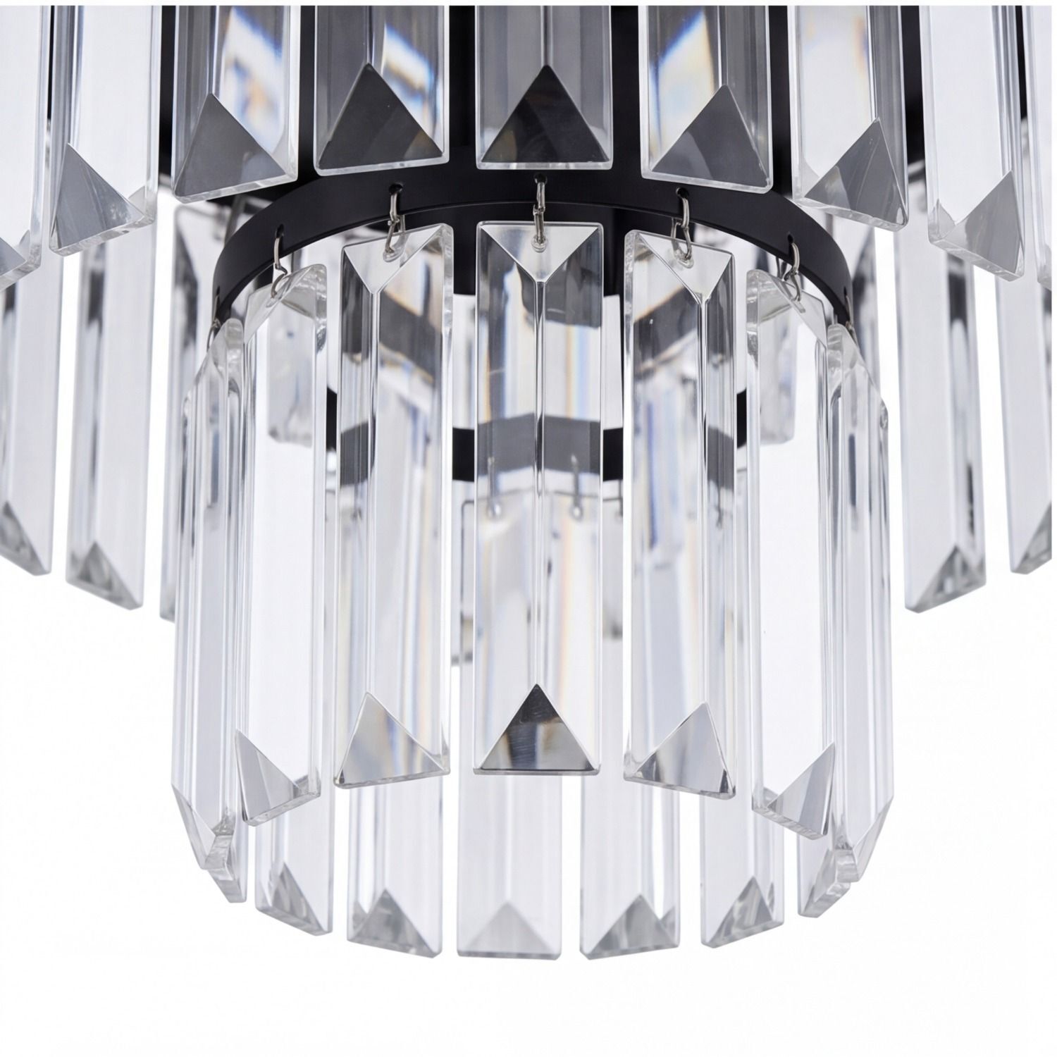 deckenleuchte-jugendstil-lampen-glaslampe-ostrowo-9x-e14-bis-25-w-schwarz-transparent-metall-kristalle-glas-lele66787-06 Kronleuchter, Kristall, Pendellicht, Klare Kristalle, Metallrahmen