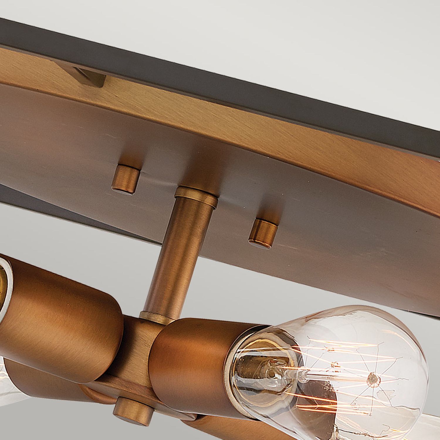 Lampe de plafonnier en métal L : 45,7 cm en laiton bronze E27 Beleuchtung, Licht, Deckenventilator, Gerät, Elektrisches Gerät
