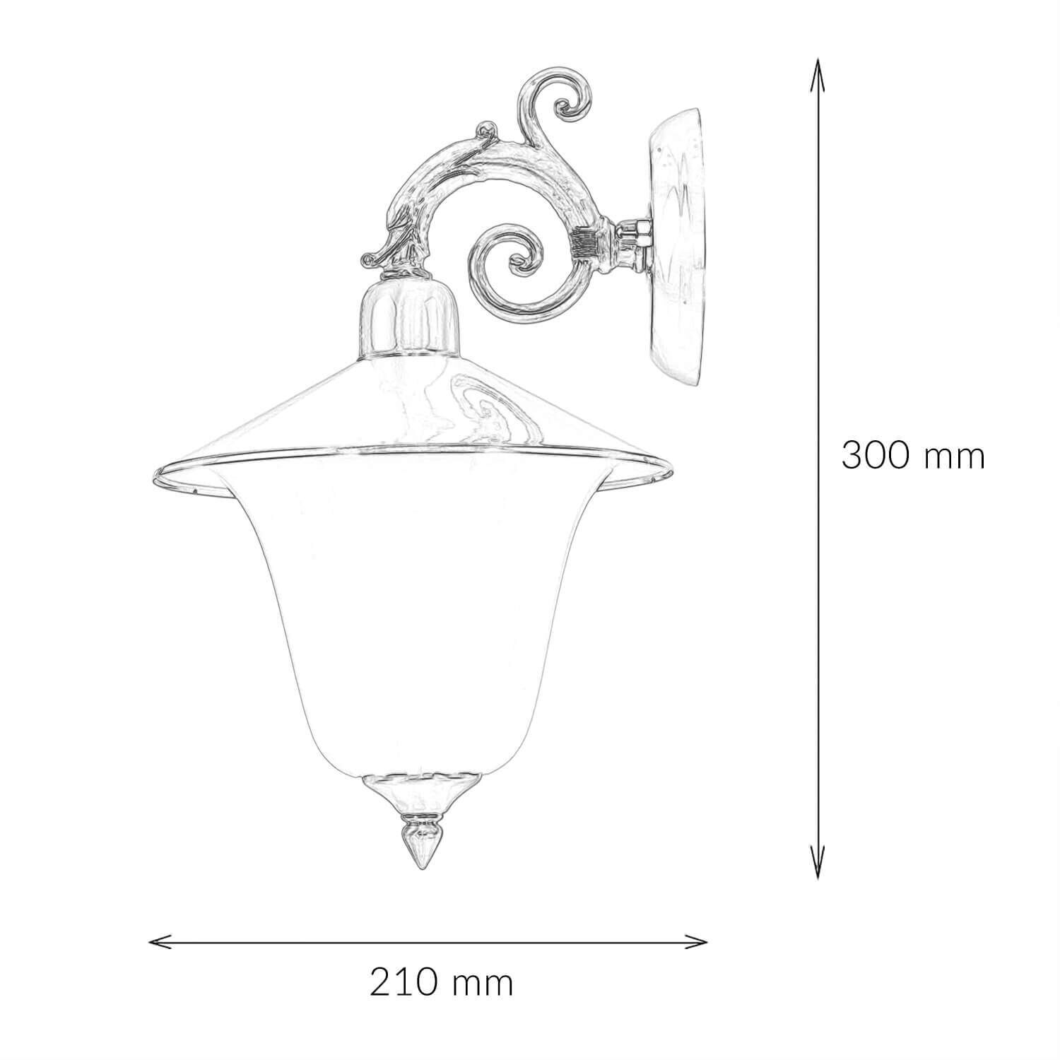 Lampe antique extérieur laiton verre rustique ANDROS