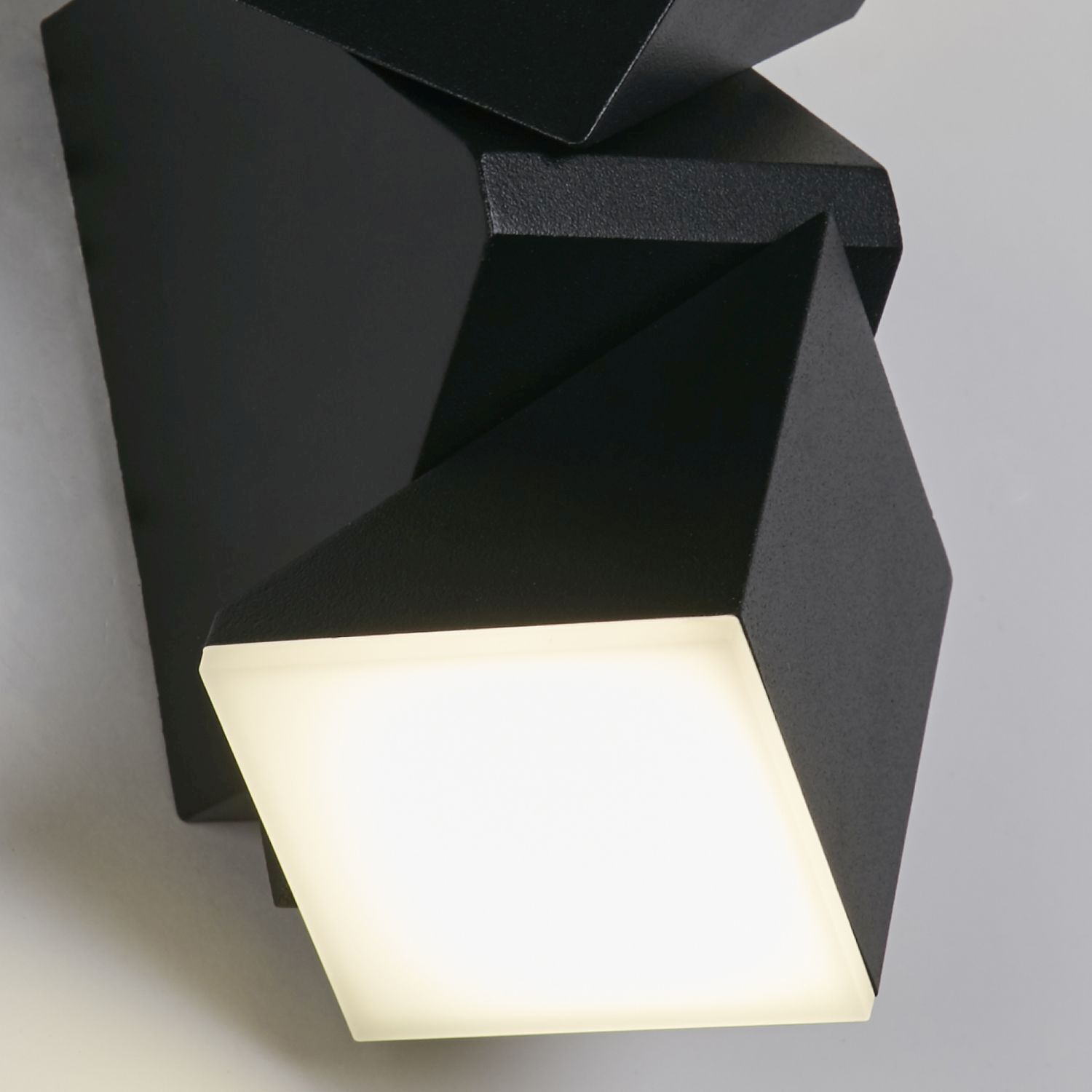 Wandleuchte, Wandlampe, LED-Lampe, quadratisches Design, schwarz