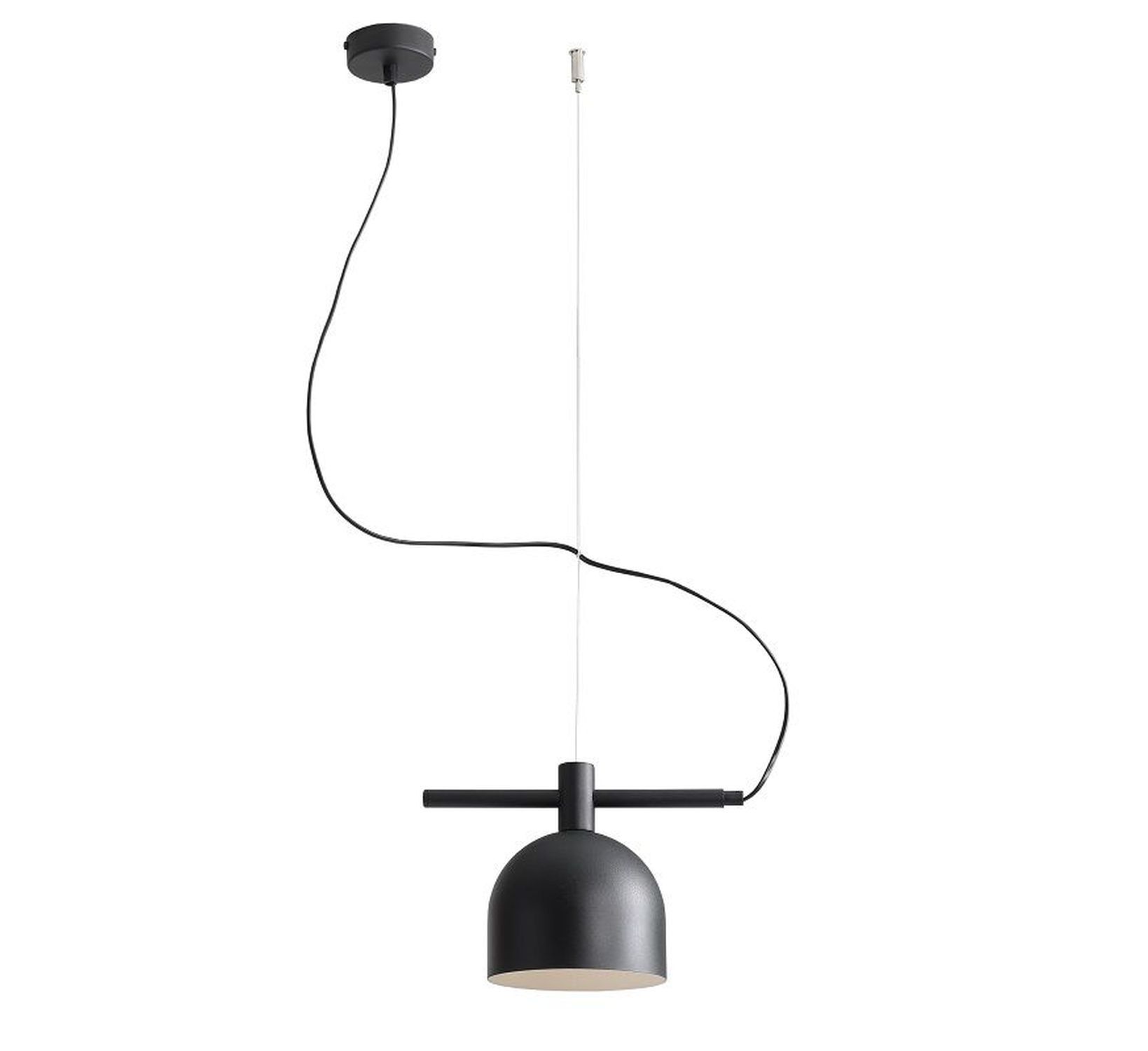 Loft Lampe à suspendre E27 noir métal 28 cm de long