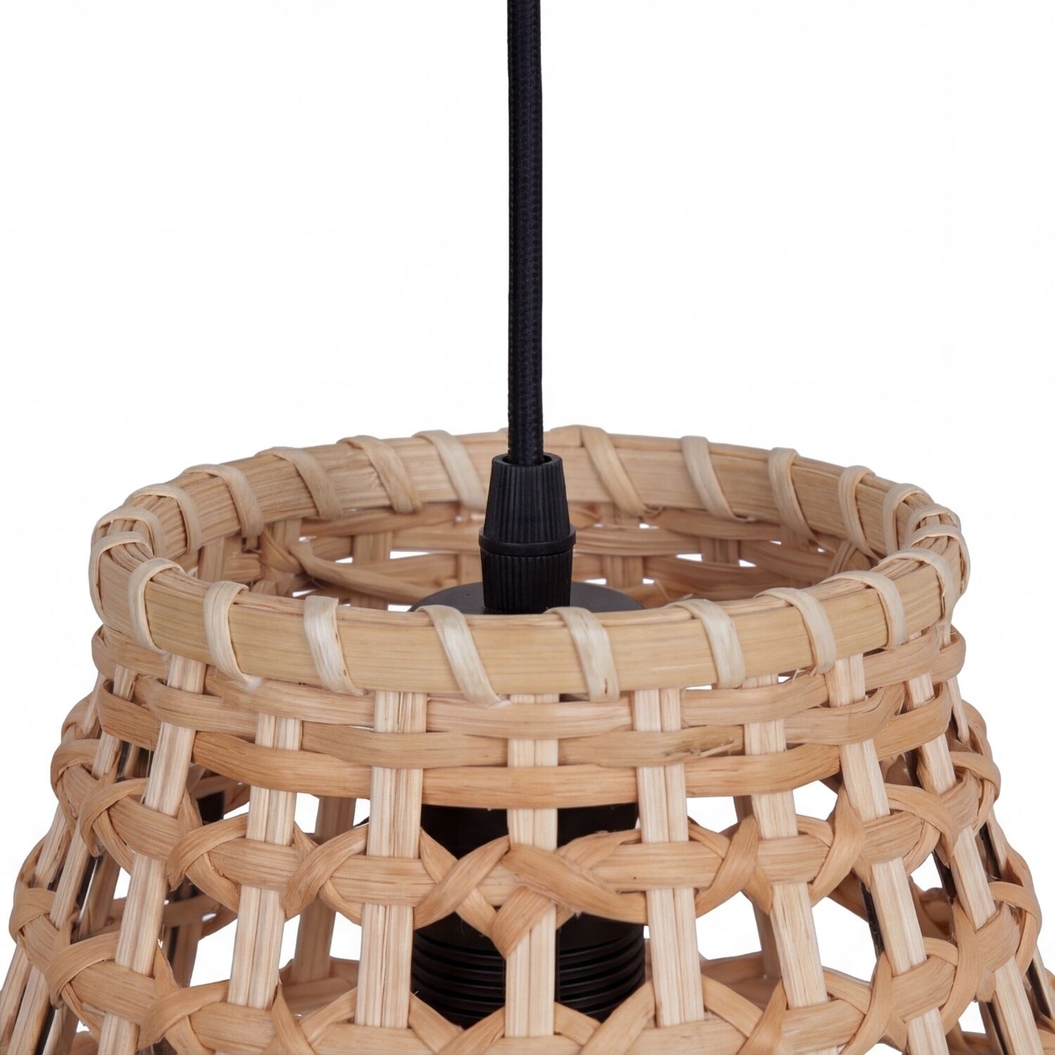 lamp, hängelampe, gewebter lampenschirm, rattan, kordpendel