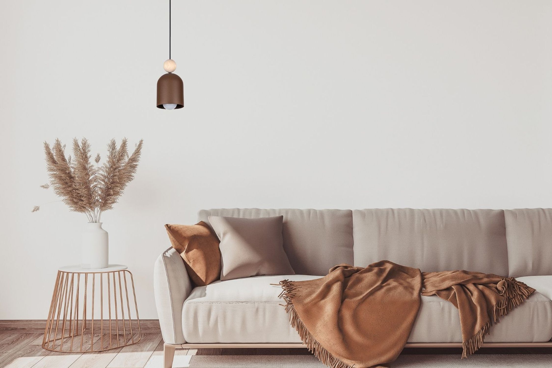 Wohnliche Hängelampe Rostbraun Metall Holz E27 Ø11 cm Dekoration für Zuhause, Kissen, Lampe, Innenarchitektur