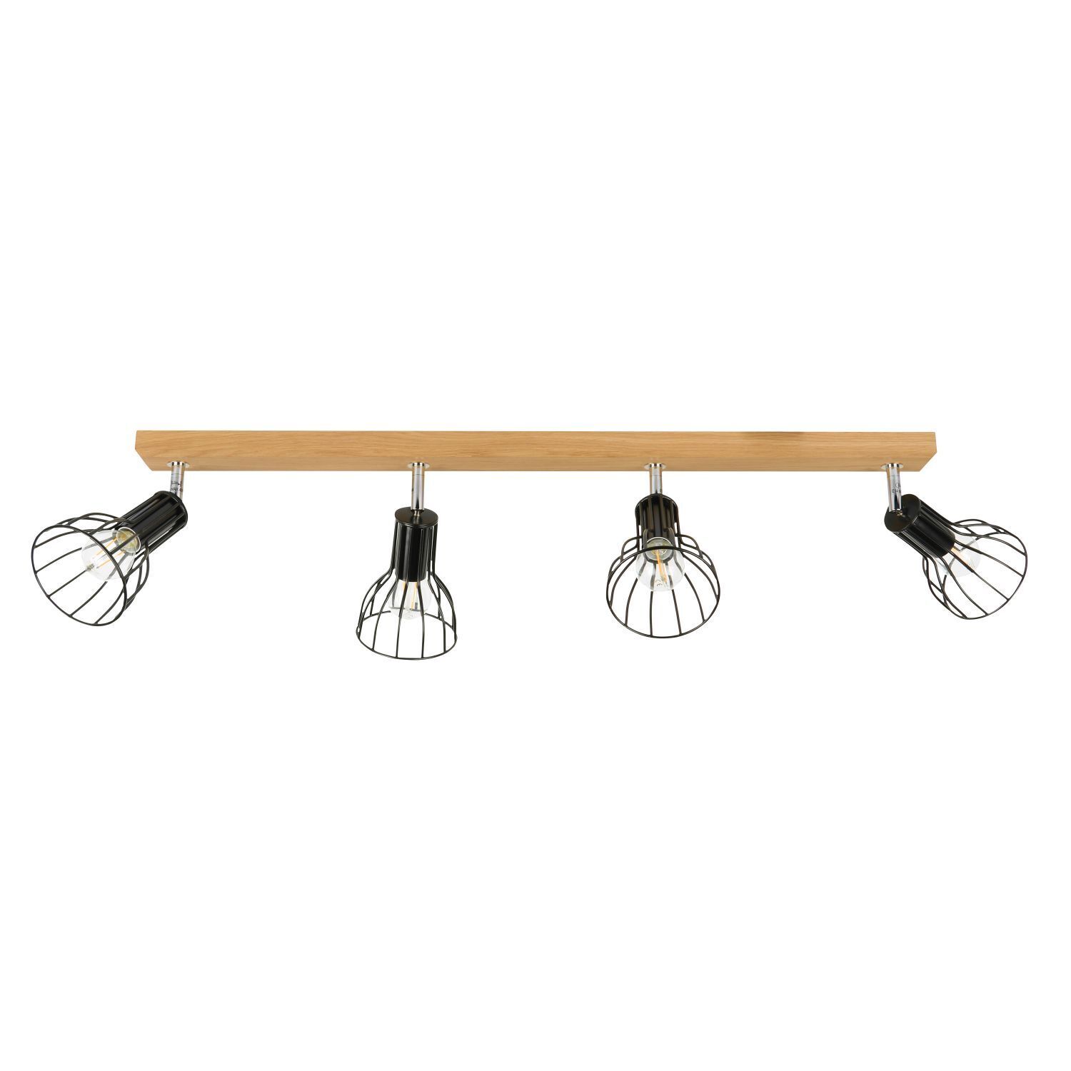 Long spot de plafond bois métal 4-flmg mobile