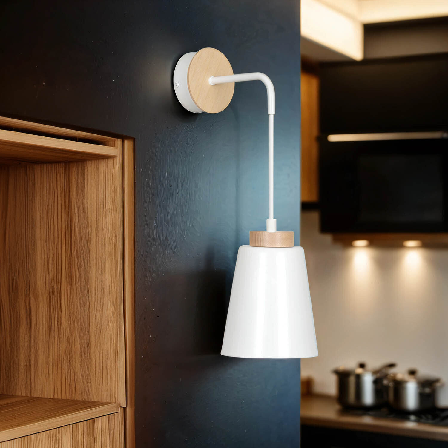 Applique murale ROGER Blanc Design scandinave Lampe, Drinnen, Innenarchitektur