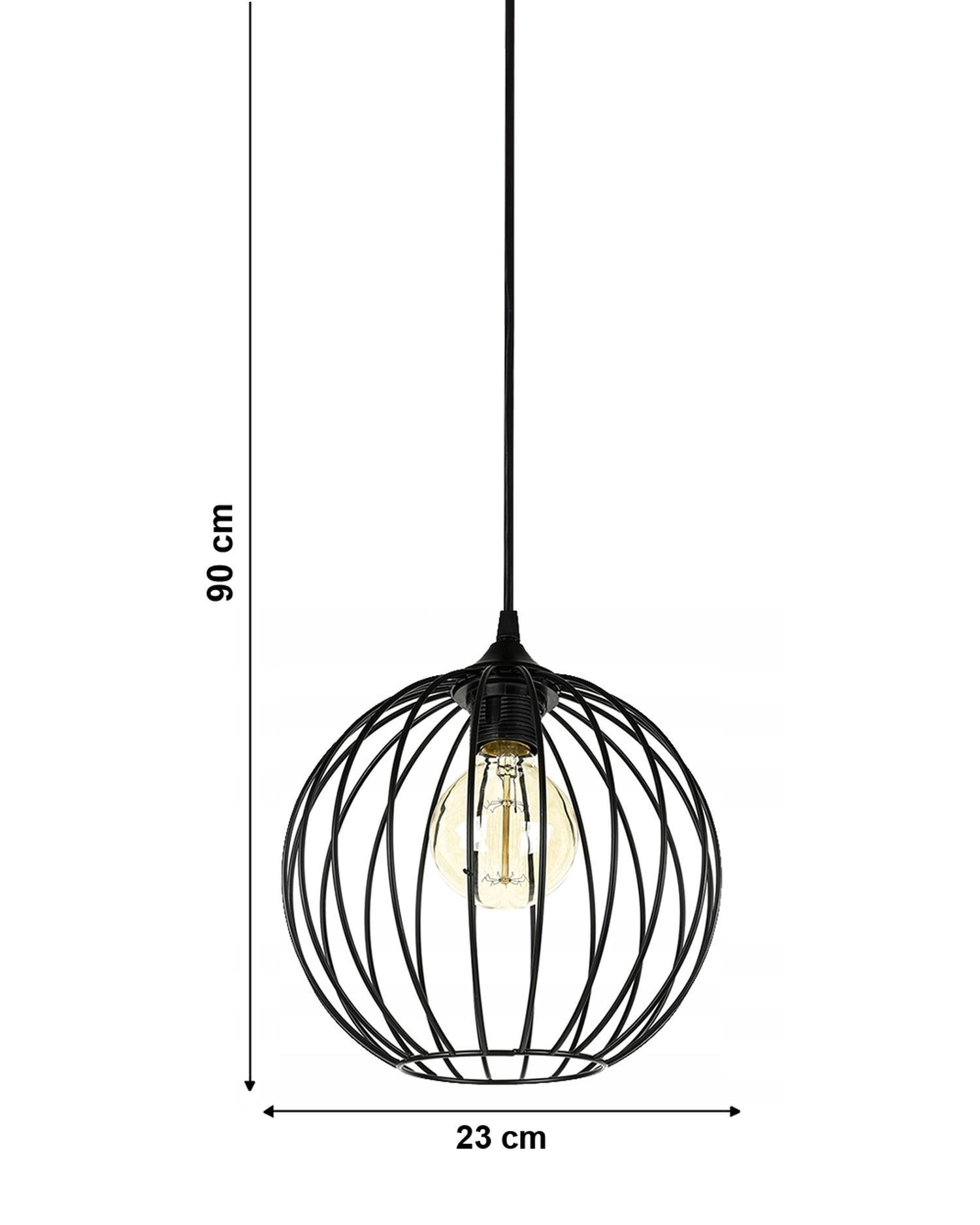 Suspension décorative fil boule métal E27 Ø23 cm