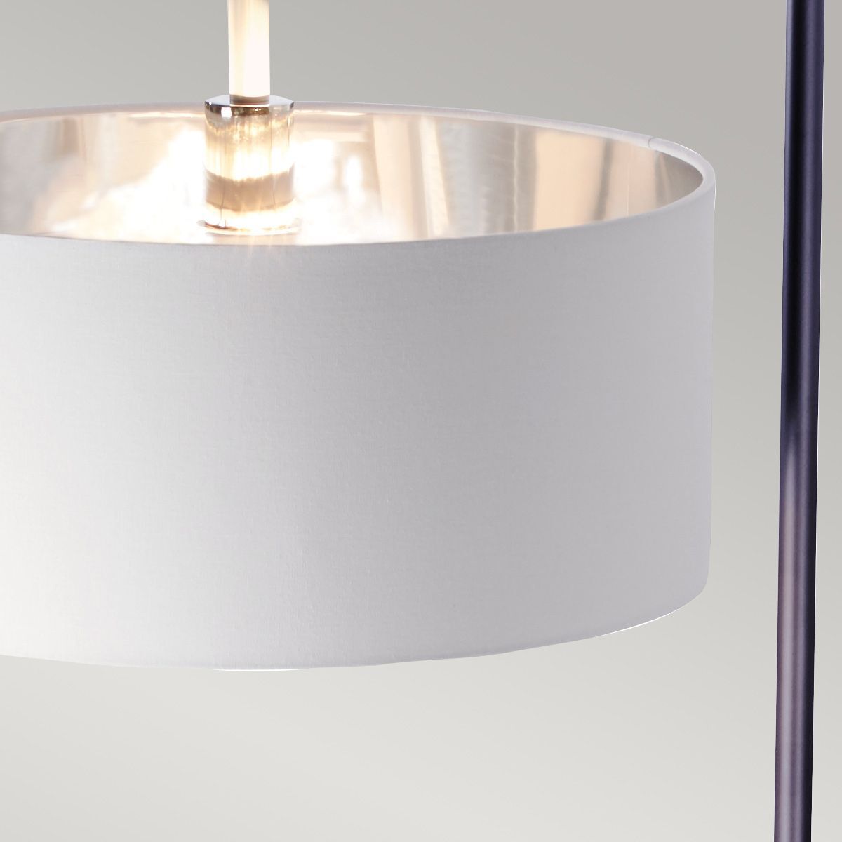 Stehlampe Wohnzimmer 162 cm Schwarz Weiß Nickel E27 Lampe, Lampenschirm