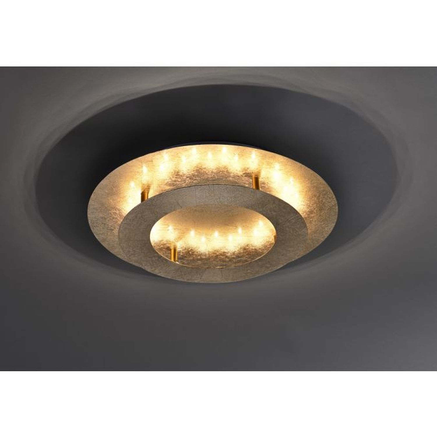Plafonnier LED en feuille d'or métal 2270 lm Ø40 cm Deckenleuchte