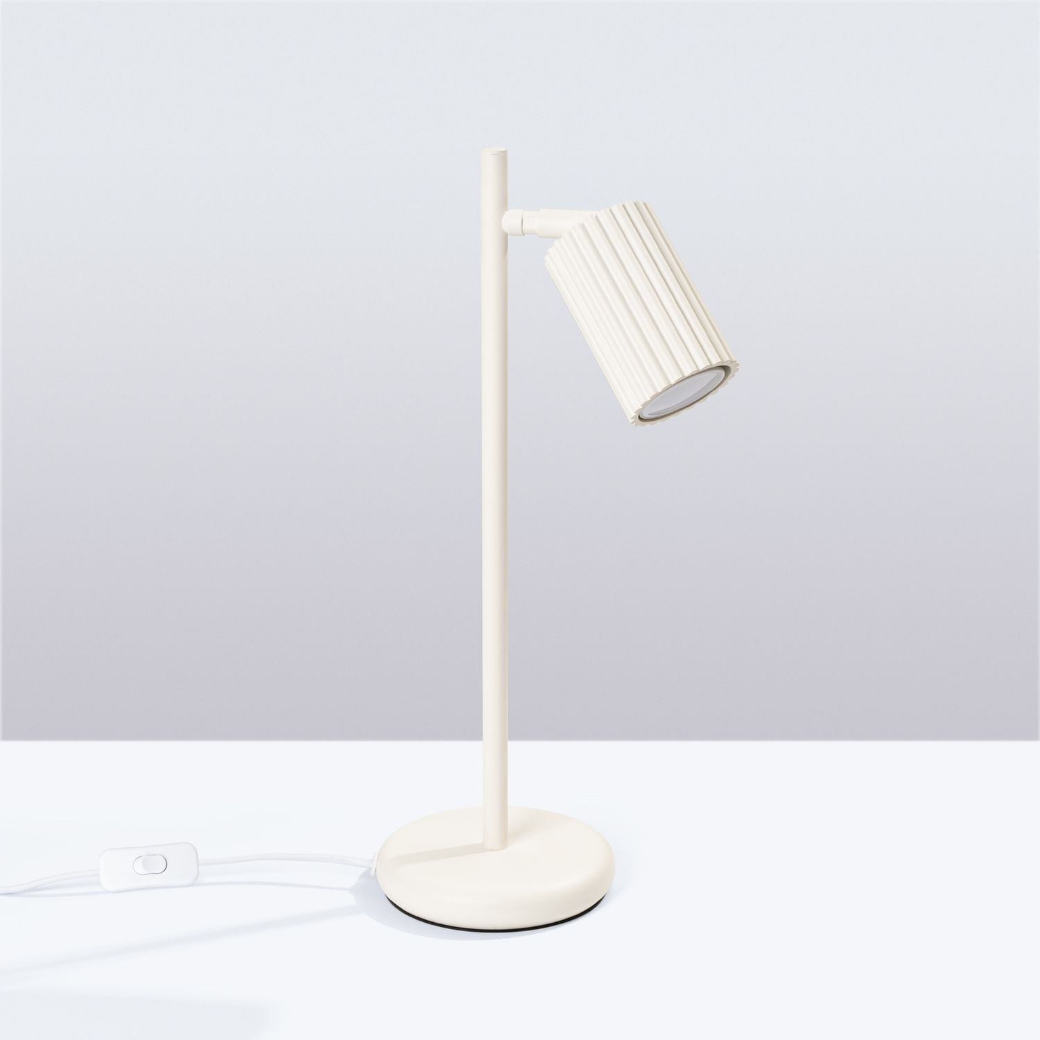 Lampe de bureau GU10 hauteur 43 cm en Crème Moderne Aluminium Lampe, Tischlampe, Lampenschirm