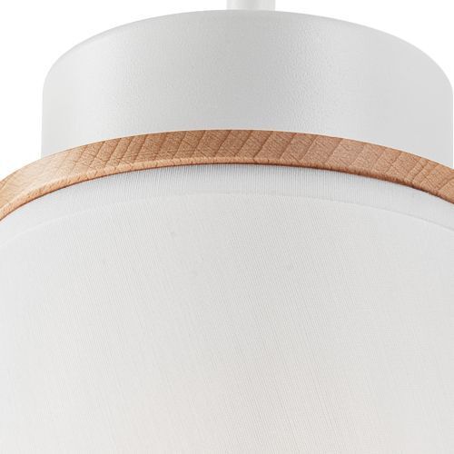 Suspension Blanc Bois Tissu Métal 4-flmg Lampe