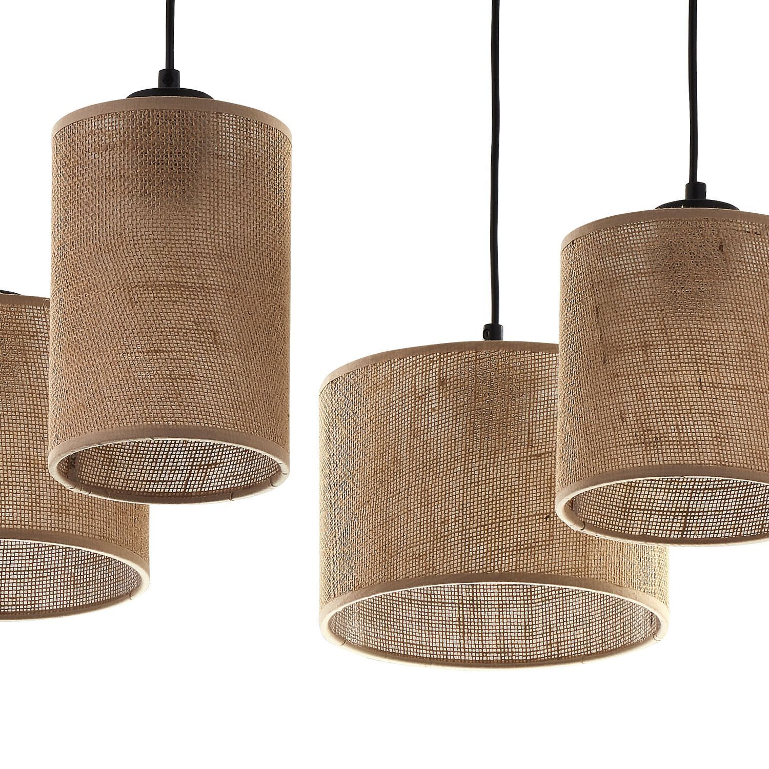 Suspension réglable Boho Style Jute Métal E27