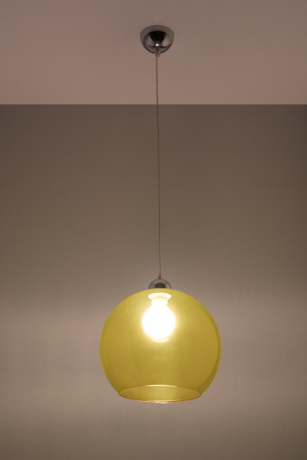 Suspension Boule Abat-jour Verre Jaune E27 BILBAO