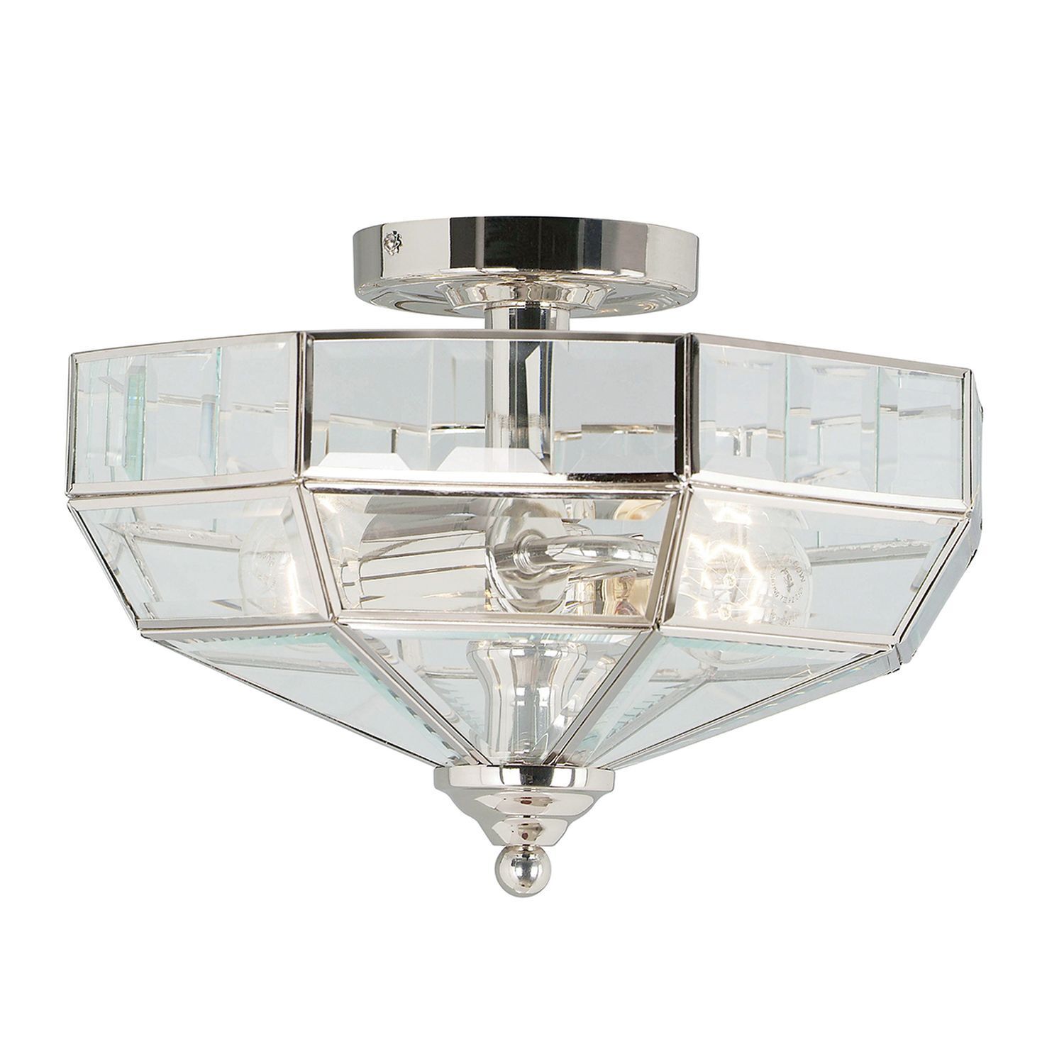 Plafonnier HESU Nickel Ø32cm 2xE27 Lampe design