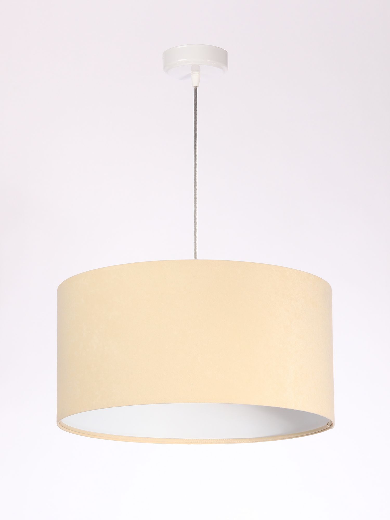 Lampe à suspendre Crème Blanc Tissu rond Table à manger Rétro