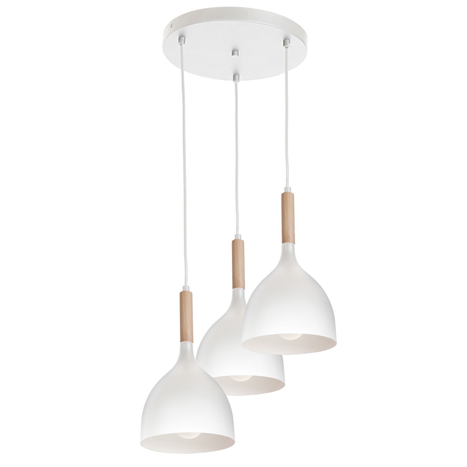 Suspension Métal Bois Scandinave Blanc 3