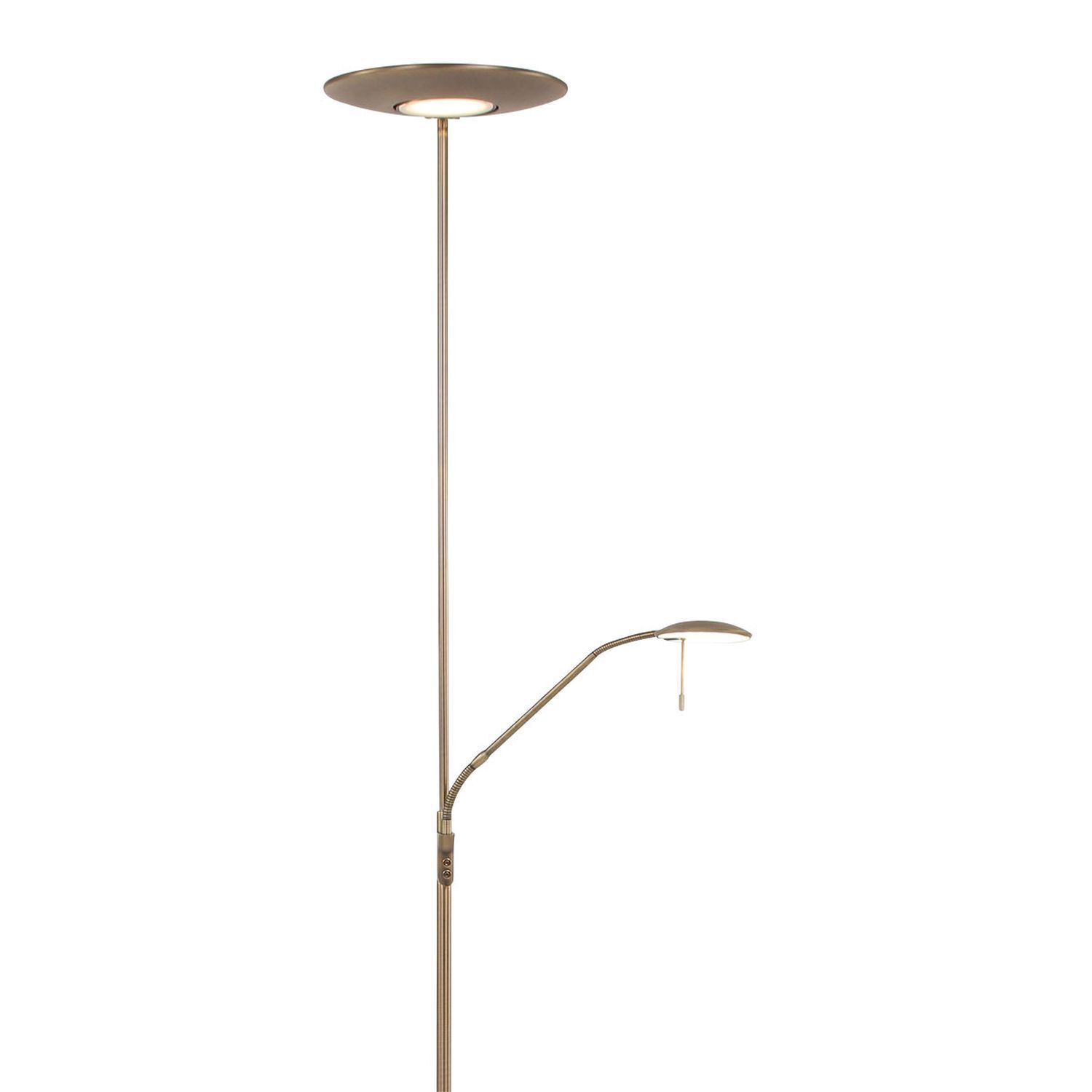 Plafonnier LED à intensité variable avec bras de lecture en bronze 185 cm