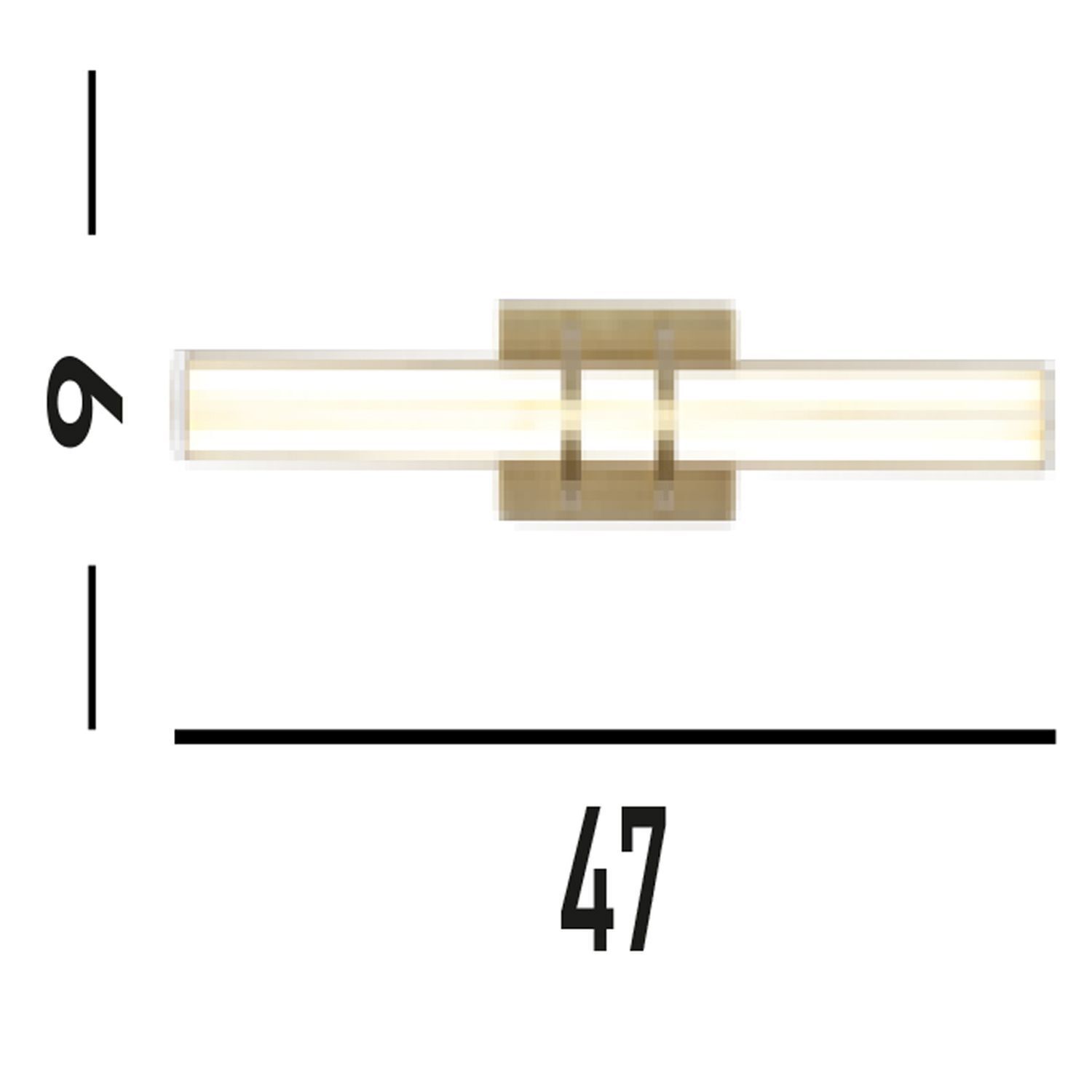 Lampe LED pour miroir en laiton 3000 K IP44 L:46,5 cm