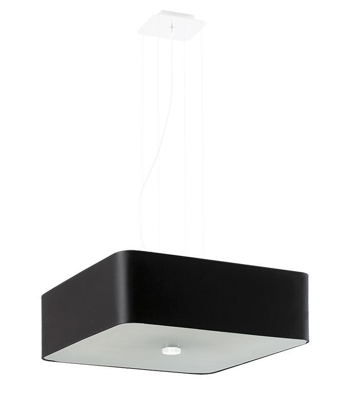 Lampe à suspendre Table de salle à manger L : 45 cm Noir Tissu Verre