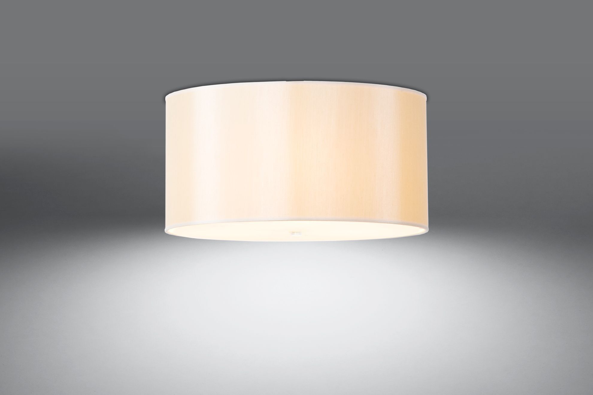 Plafonnier tissu verre blanc Ø 50 cm faible éblouissement 5x E27