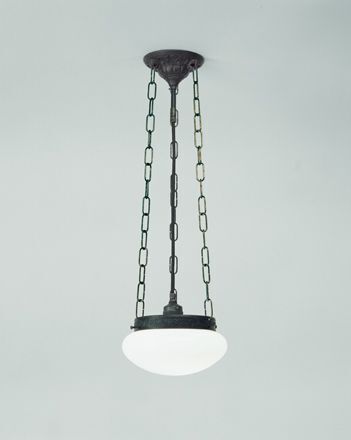 Lampe à suspendre ronde laiton antique verre E27 Ø20 cm faible éblouissement