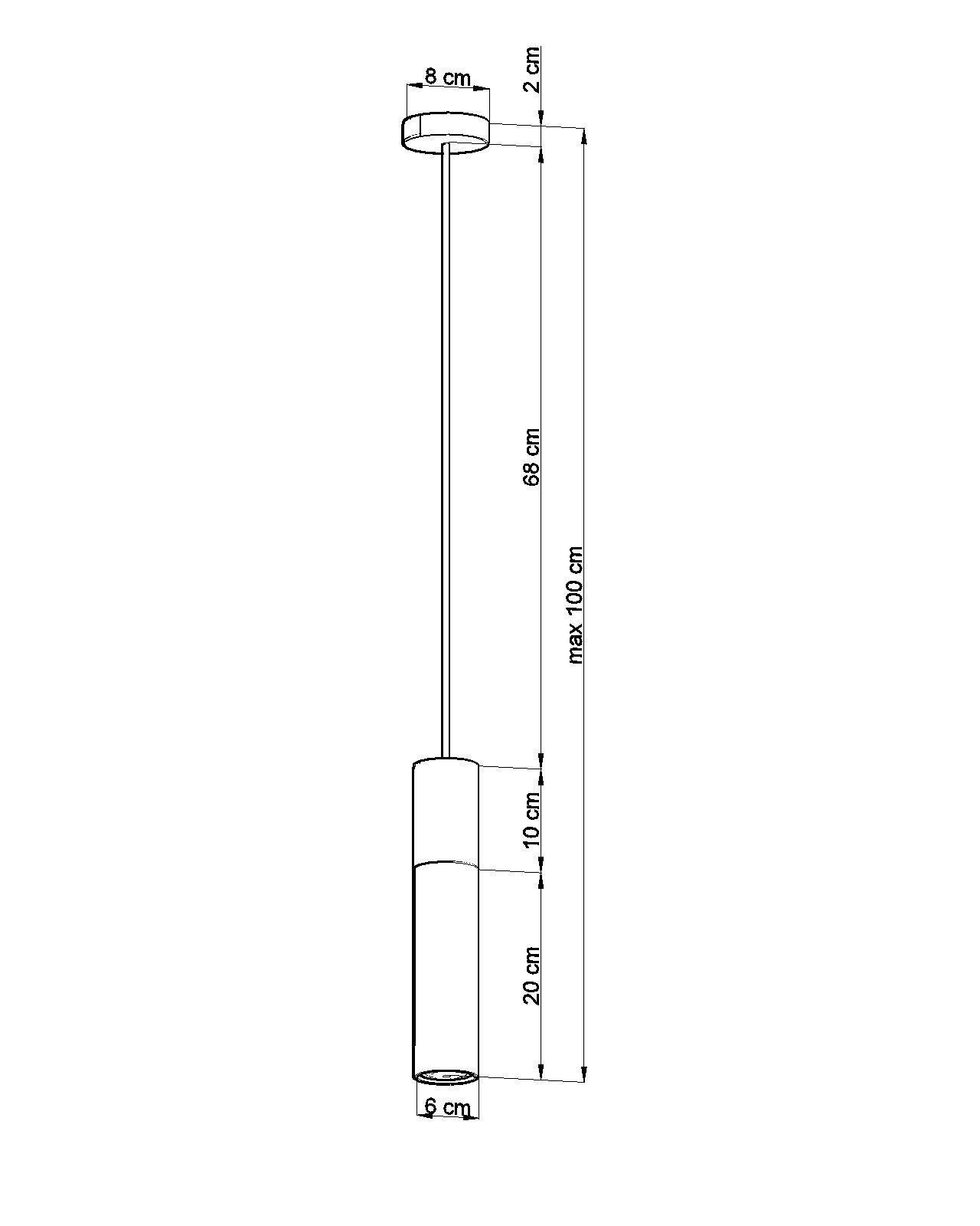 Lampe à suspendre Noir Béton Métal Ø8cm GU10 JUNIA