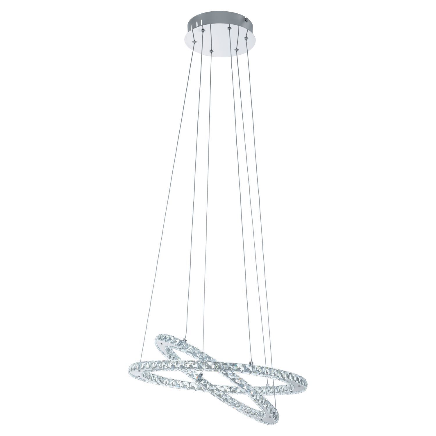 Suspension LED entrelacée Varrazo Chrome Ø55cm