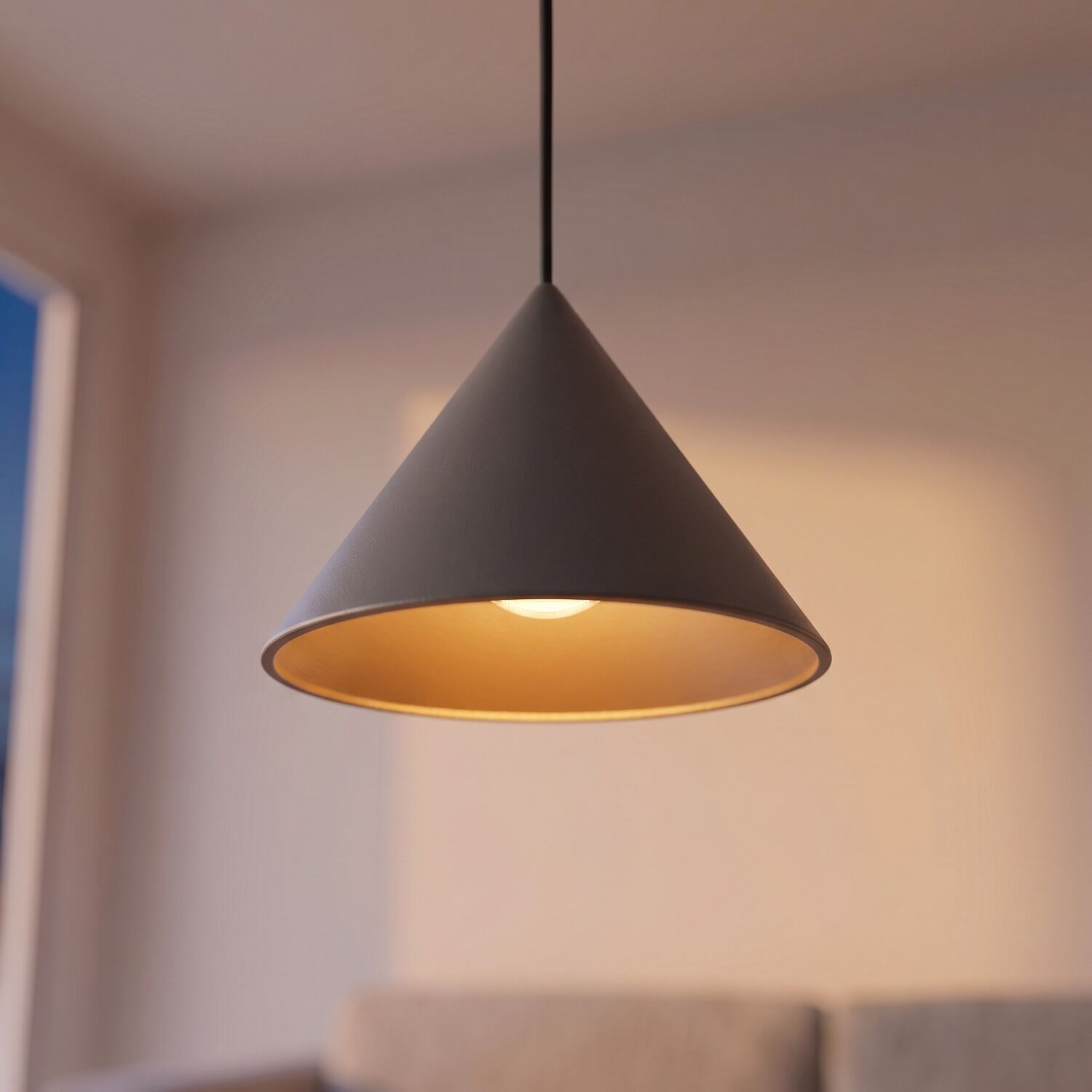 haengelampe-kuechenleuchte-retro-lampen-pendelleuchte-wohnzimmer-zagon-1x-gu10-bis-20-w-grau-no10881-02 Pendelleuchte, Lampe, hängendes Licht, Kegelförmiger Lampenschirm, Interieur-Dekoration