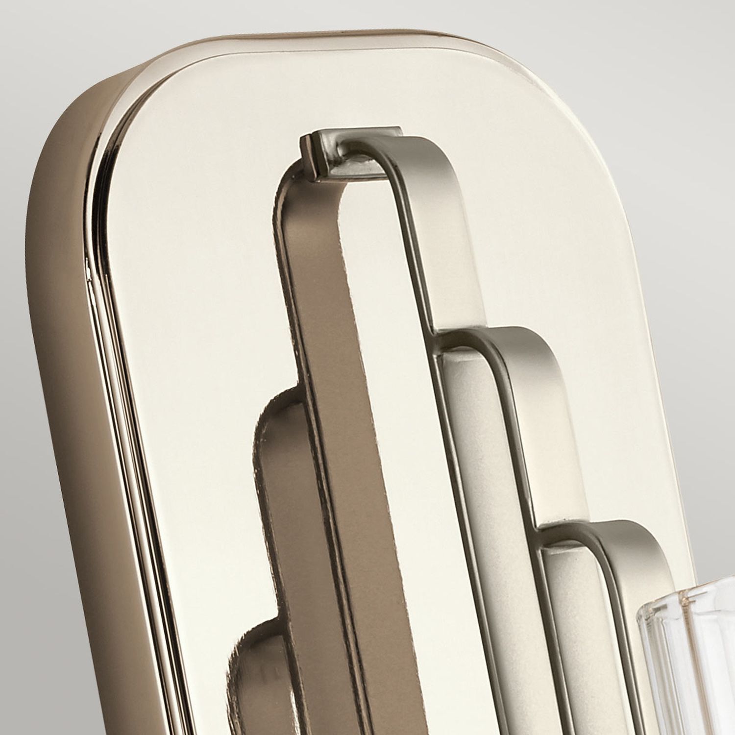 Applique métal verre E14 hauteur 35,5 cm nickel poli Applique métal verre E14 hauteur 35,5 cm nickel poli