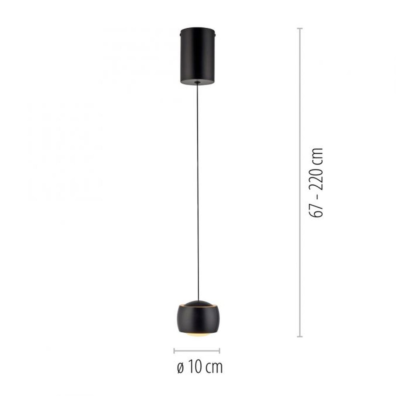 Suspension LED métal blanc chaud 3000 K 800 lm noir Lampe