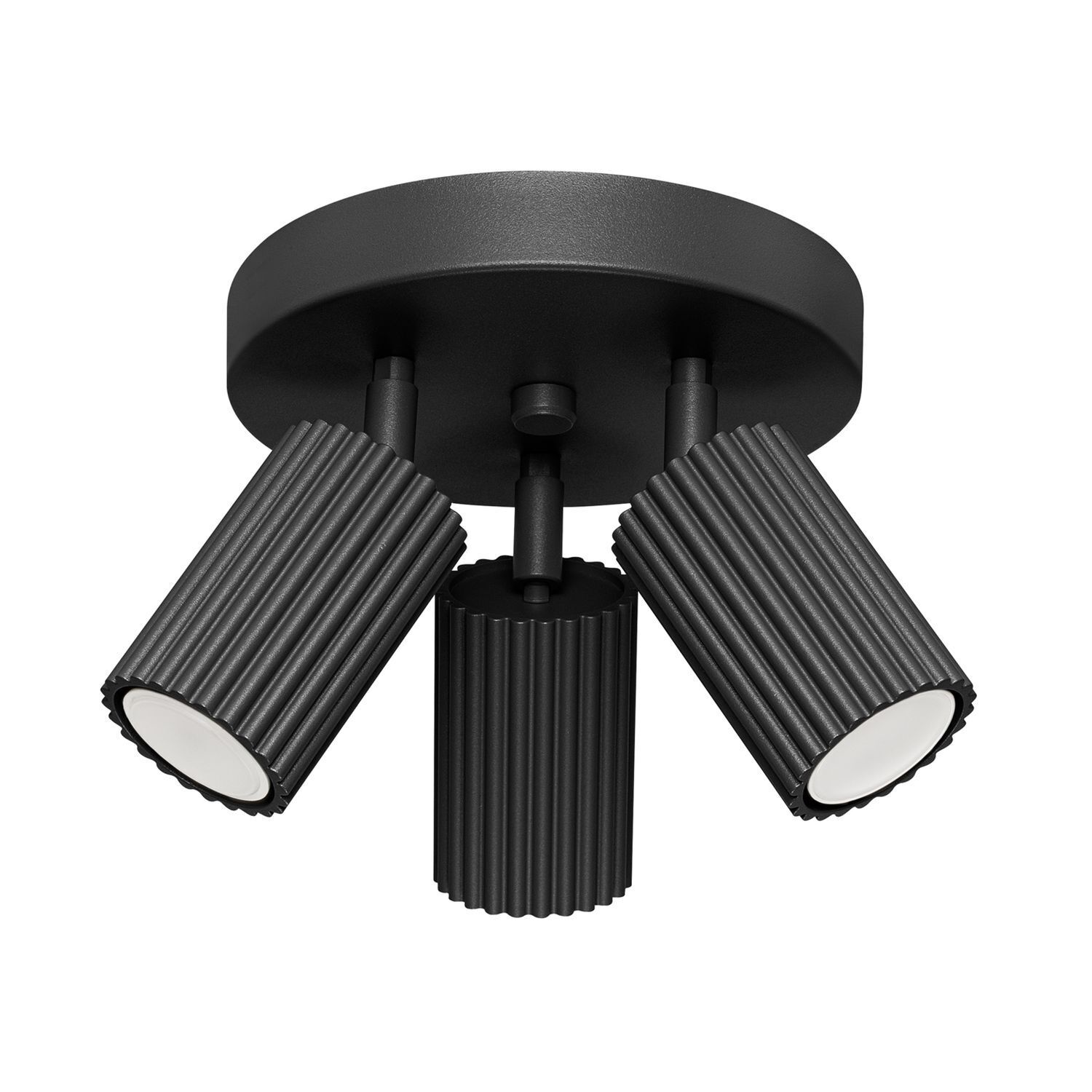 Lampe de plafonnier ronde 3 flammes GU10 noir Ø 19,5 cm petit Moderne