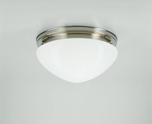 Lampe de plafonnier laiton verre Ø30 cm E27 en nickel