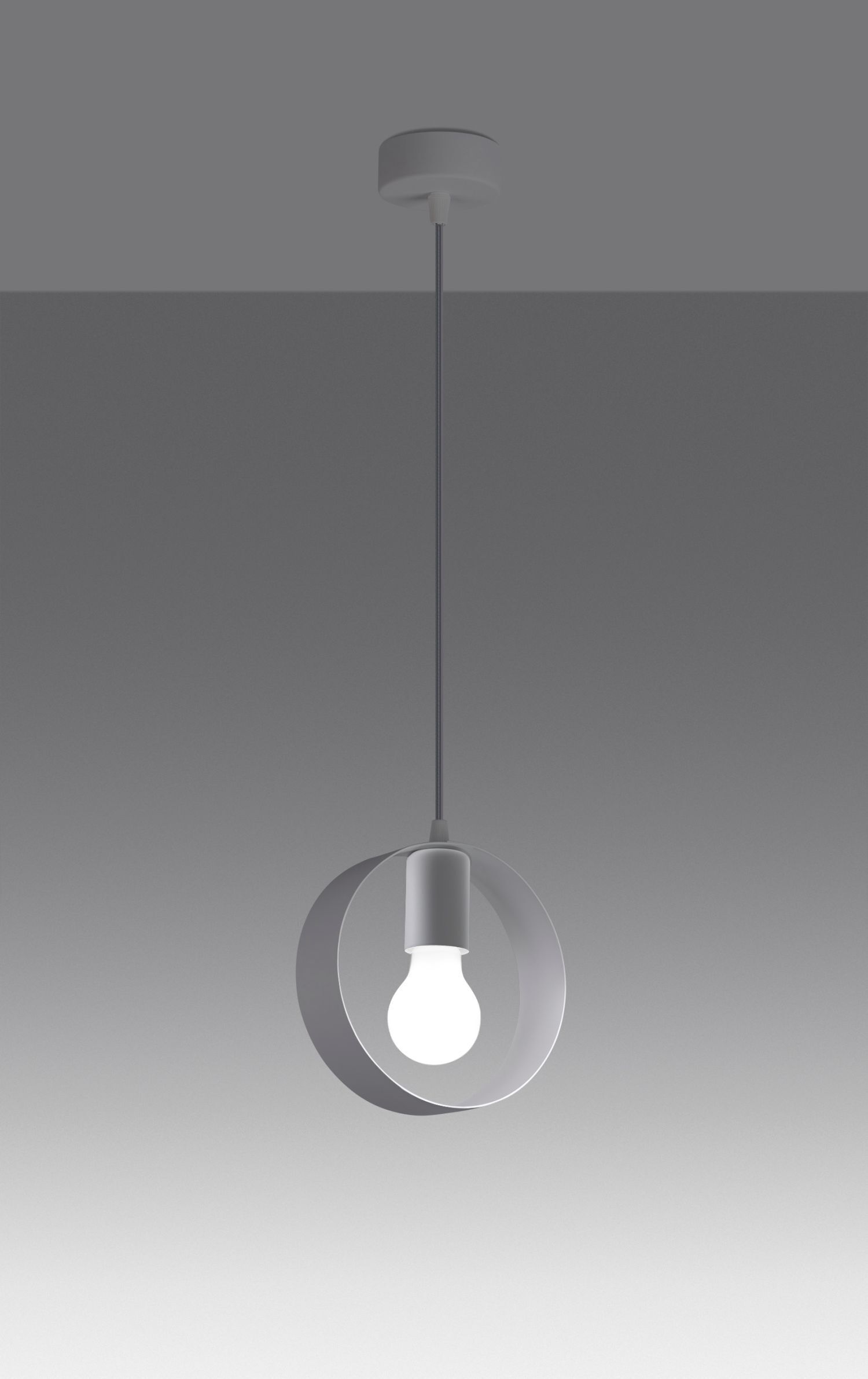 Lampe à suspendre Moderne ronde Ø 18 cm Métal blanc E27 HIAS