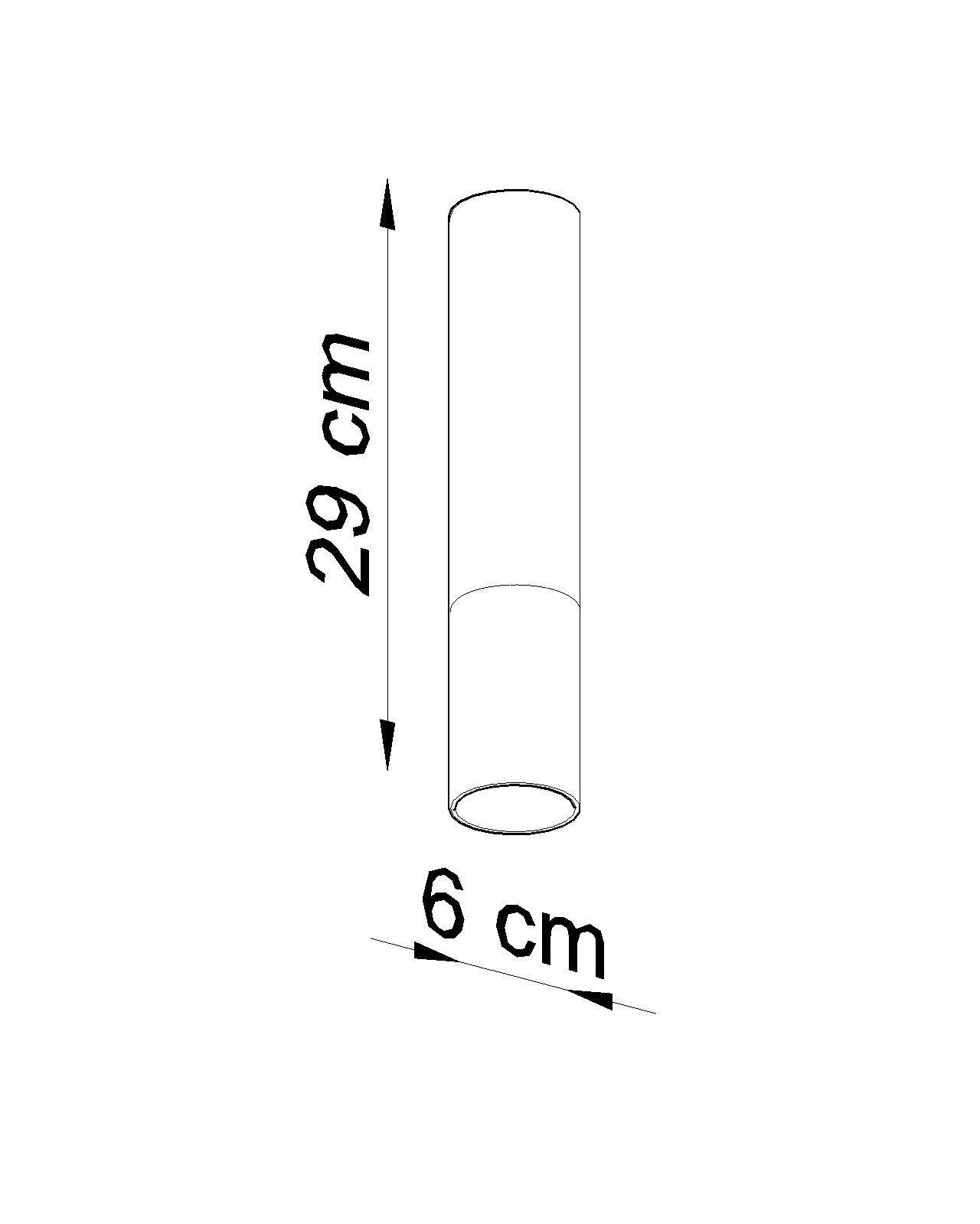 Spot plafond noir or H : 29 cm Ø 6 cm cylindre étroit