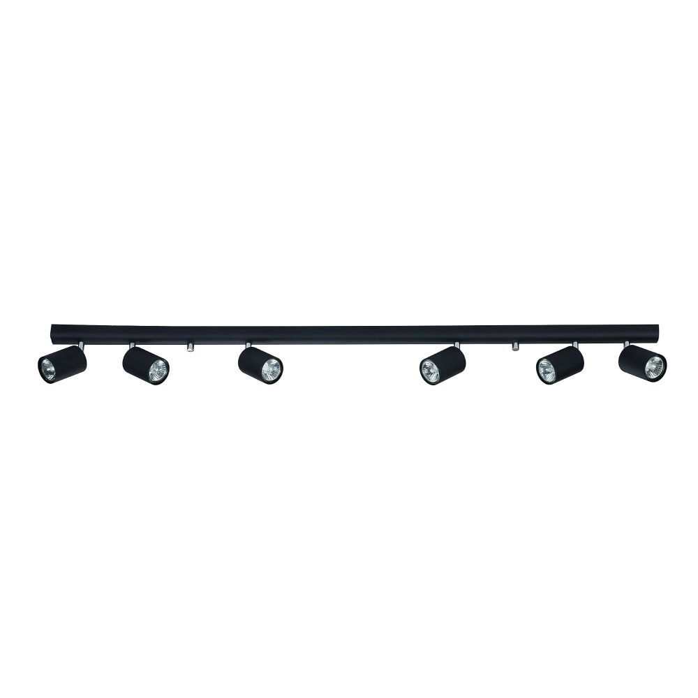 XXL Spot de plafond noir 119 cm de long 6x GU10 métal