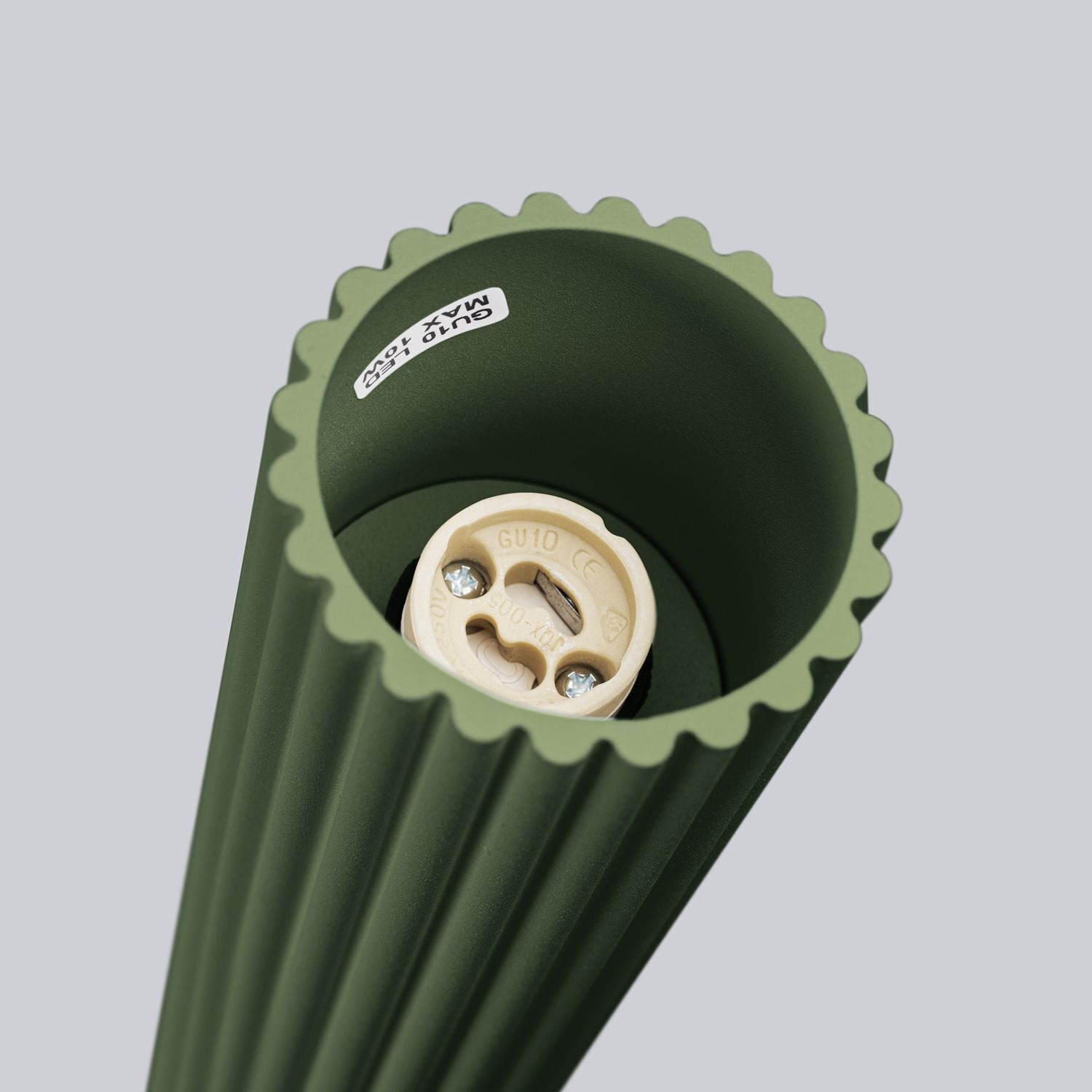 Plafonnier étroit Ø 6,5 cm H : 40 cm Aluminium en vert GU10